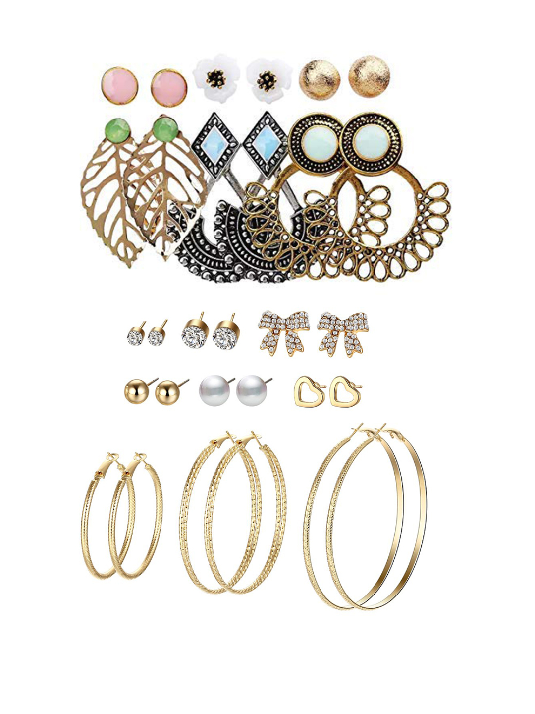 YouBella Fashion Jewellery Gold Plated Ear rings Combo of Earrings for Girls and Women (Style 2)