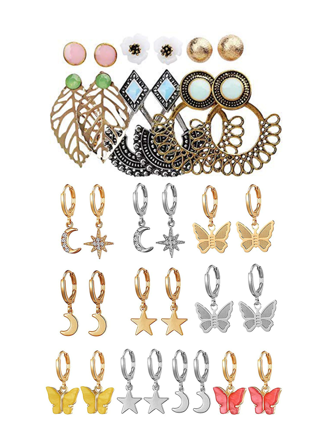 YouBella Fashion Jewellery Gold Plated Ear rings Combo of Earrings for Girls and Women (Style 3)