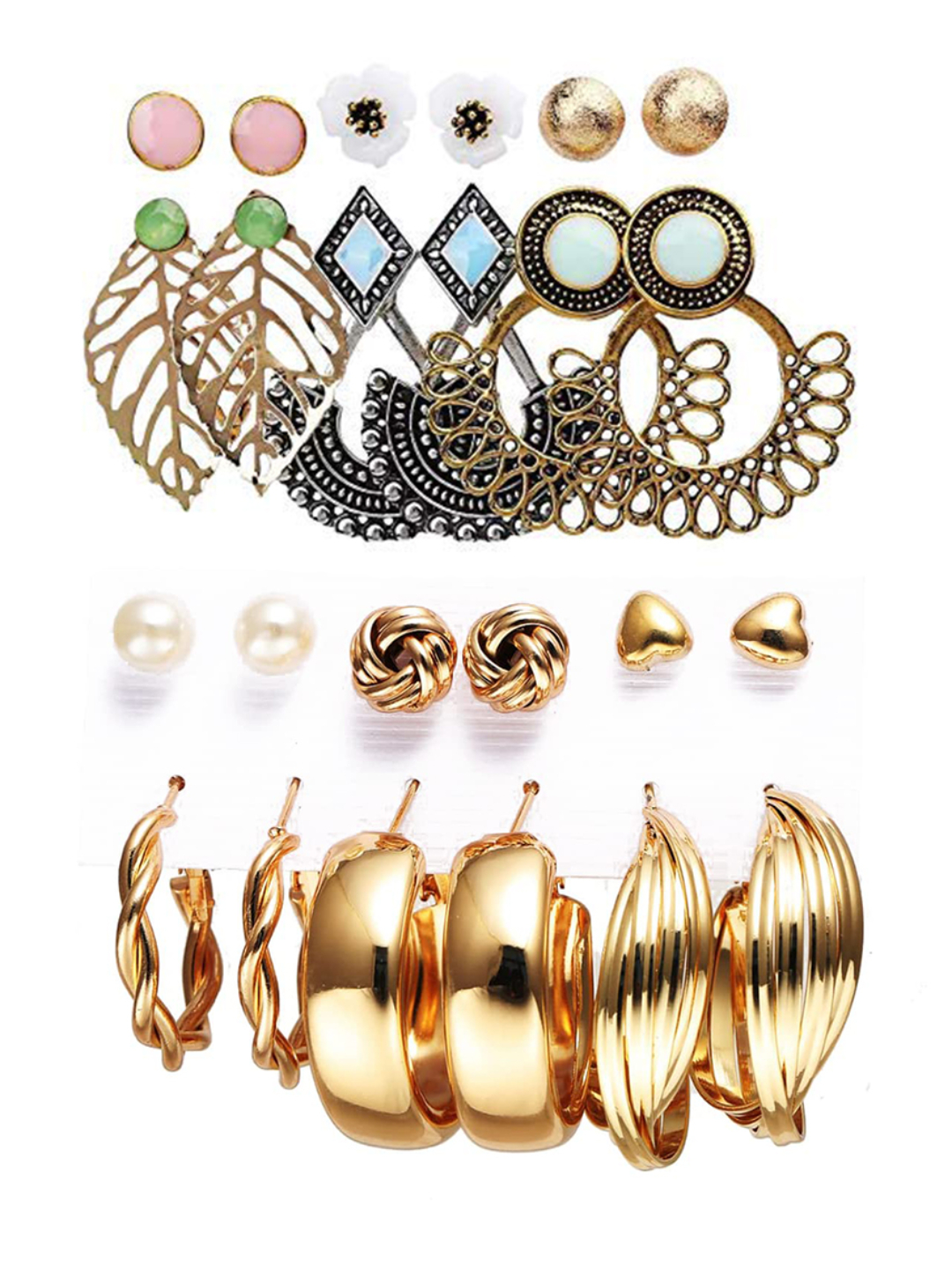 YouBella Fashion Jewellery Gold Plated Ear rings Combo of Earrings for Girls and Women (Style 6)