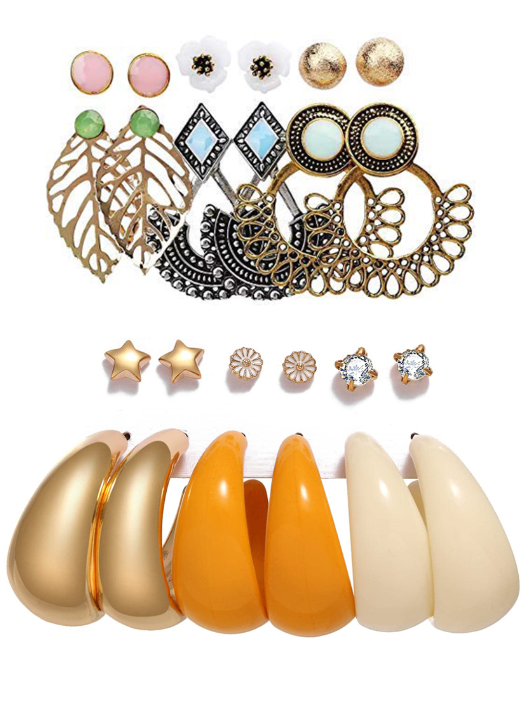 YouBella Fashion Jewellery Gold Plated Ear rings Combo of Earrings for Girls and Women (Style 1)