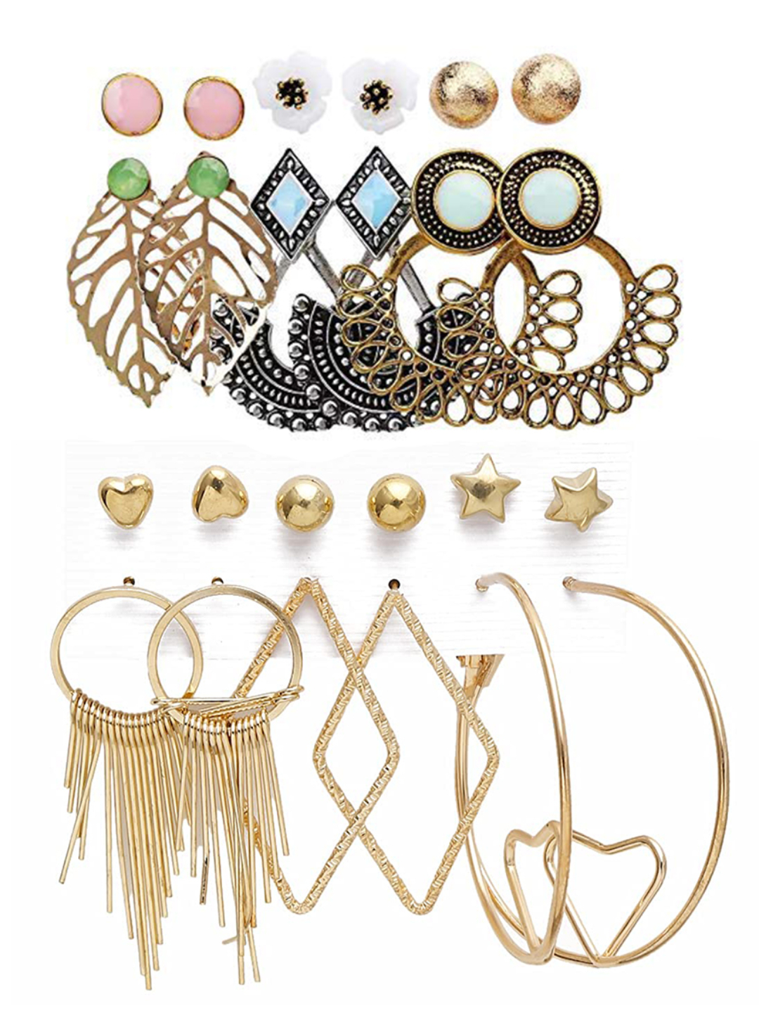 YouBella Fashion Jewellery Gold Plated Ear rings Combo of Earrings for Girls and Women (Style 2)