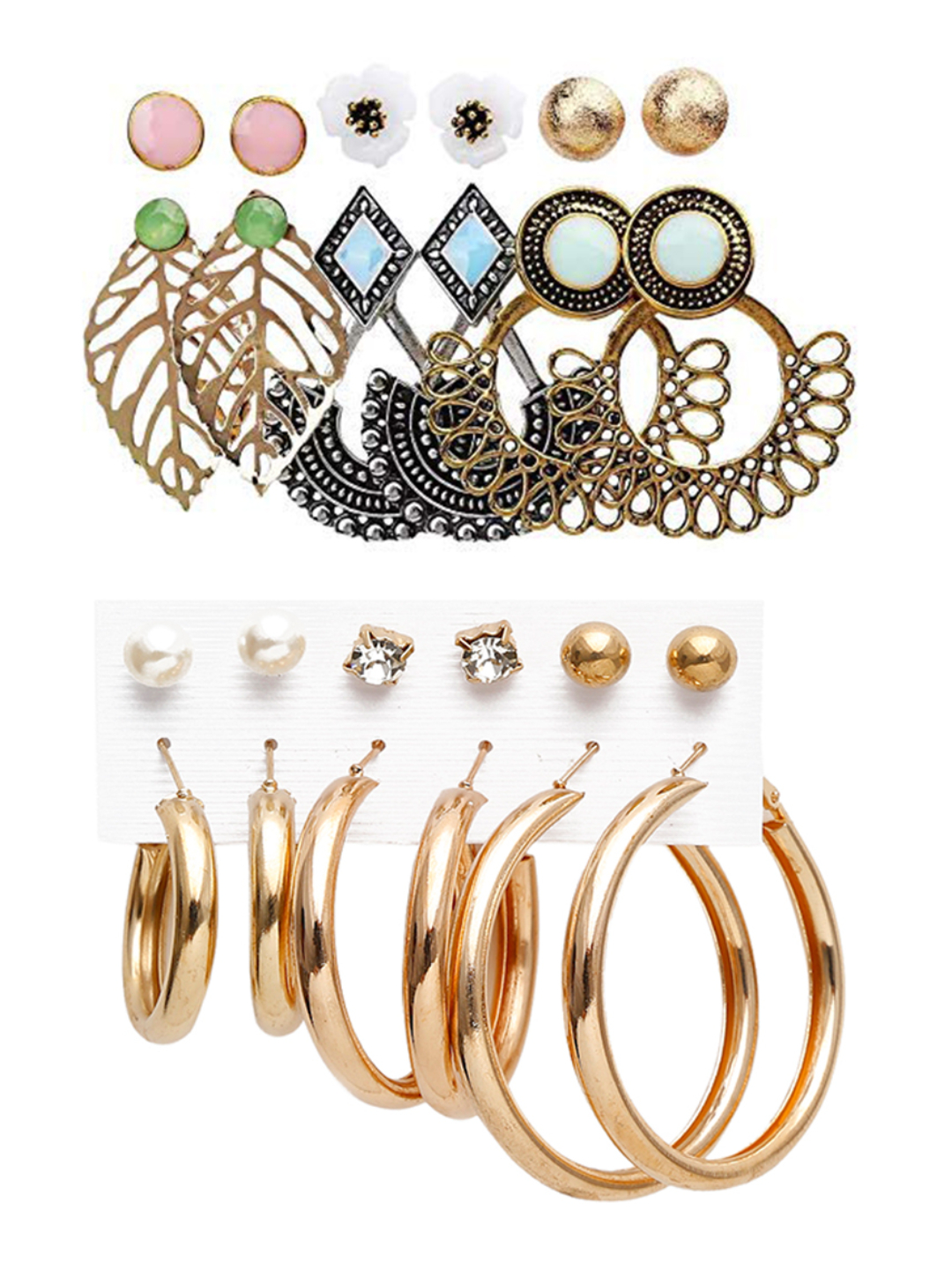 YouBella Fashion Jewellery Gold Plated Ear rings Combo of Earrings for Girls and Women (Style 3)