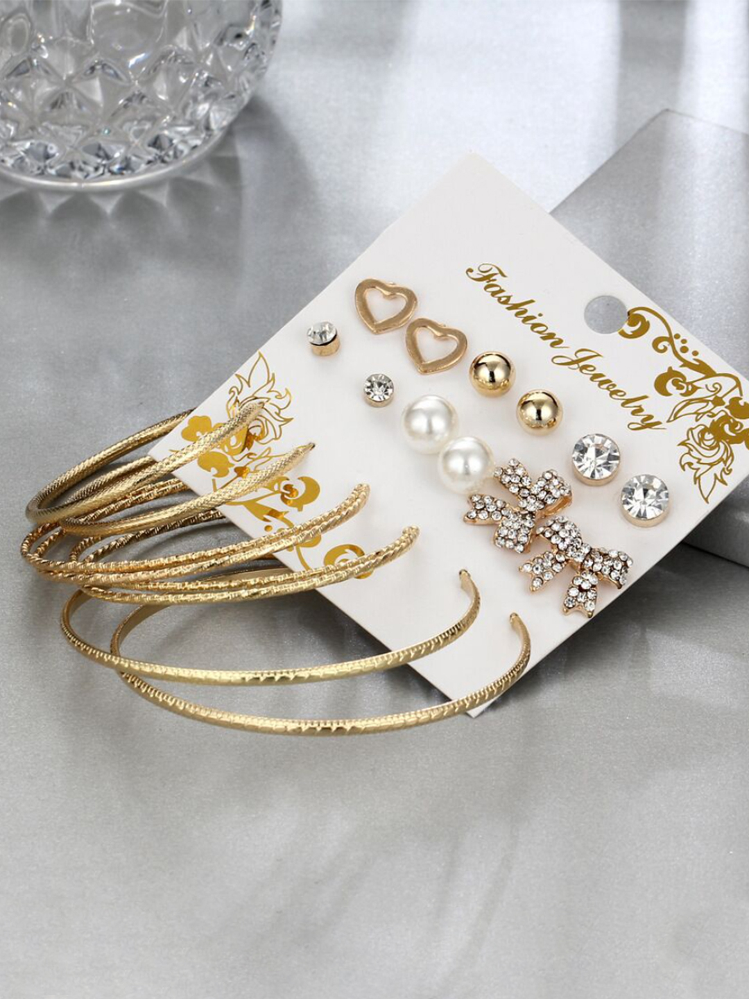 YouBella Fashion Jewellery Gold Plated Ear rings Combo of Earrings for Girls and Women (Style 5)