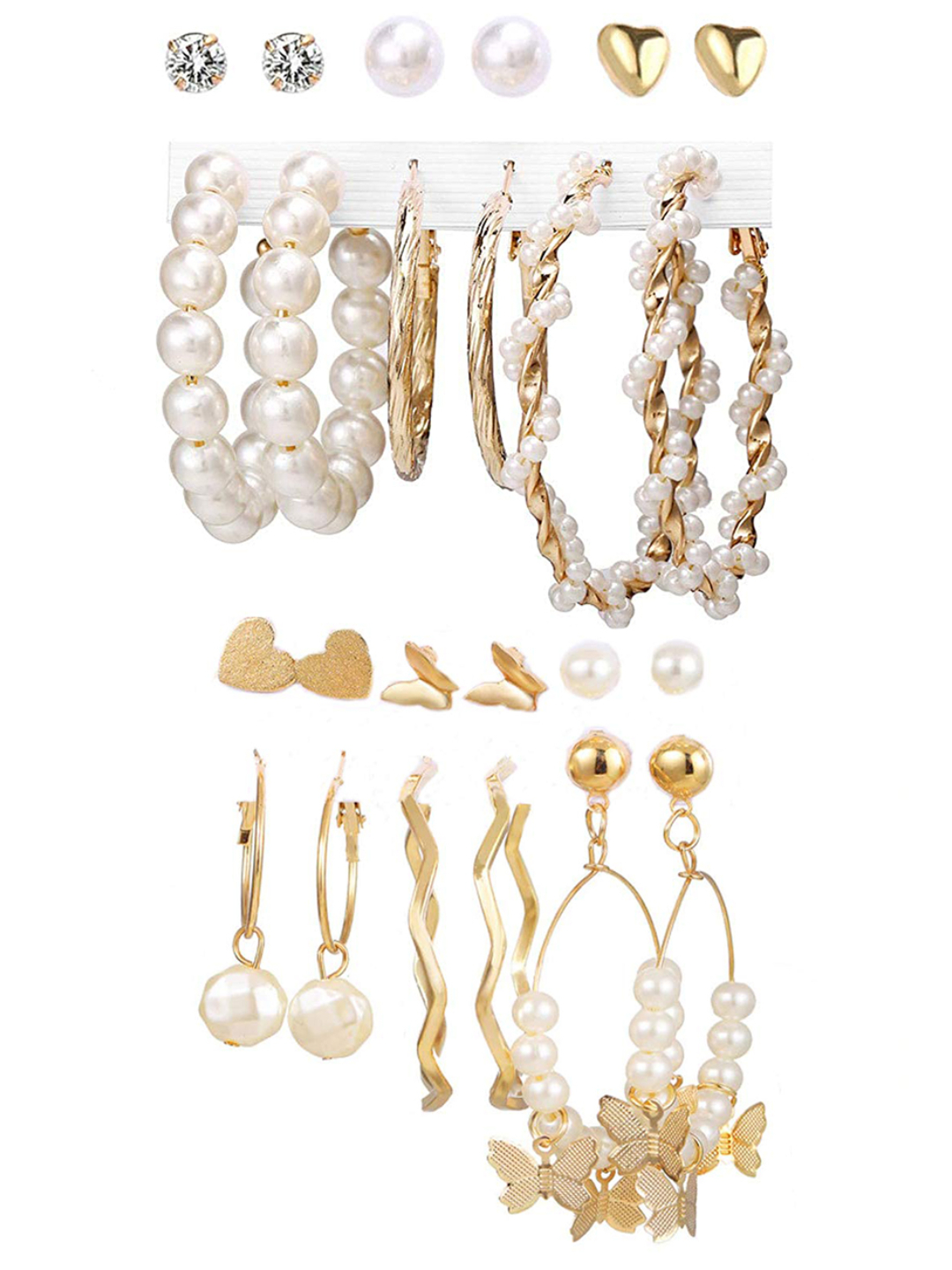 YouBella Fashion Jewellery Gold Plated Ear rings Combo of Earrings for Girls and Women (Style 1)