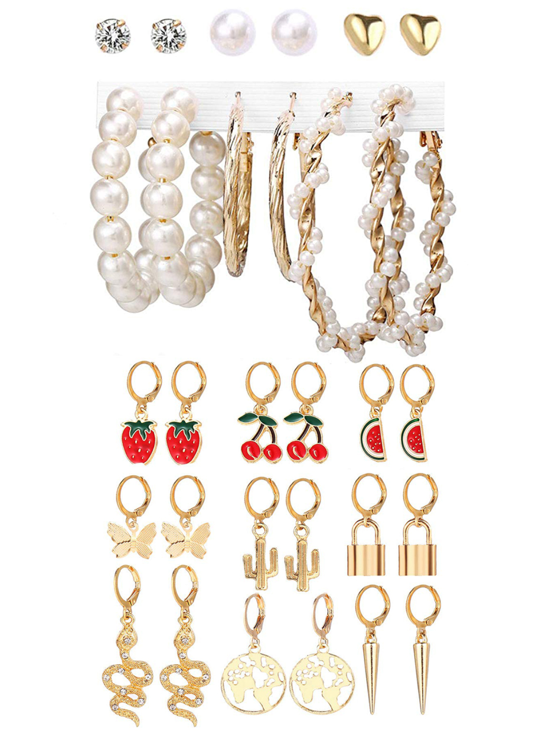 YouBella Fashion Jewellery Gold Plated Ear rings Combo of Earrings for Girls and Women (Style 2)
