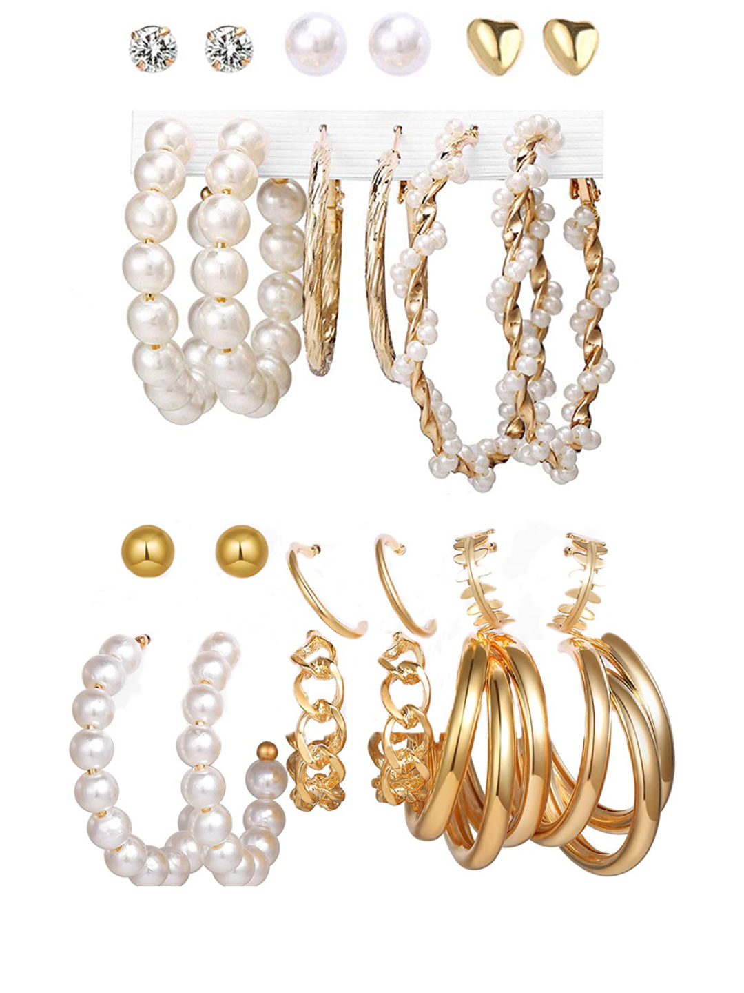 YouBella Fashion Jewellery Gold Plated Ear rings Combo of Earrings for Girls and Women (Style 3)