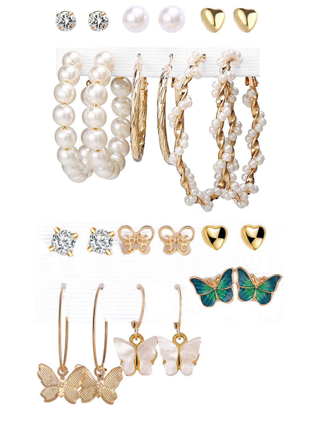 YouBella Fashion Jewellery Gold Plated Ear rings Combo of Earrings for Girls and Women (Style 2)