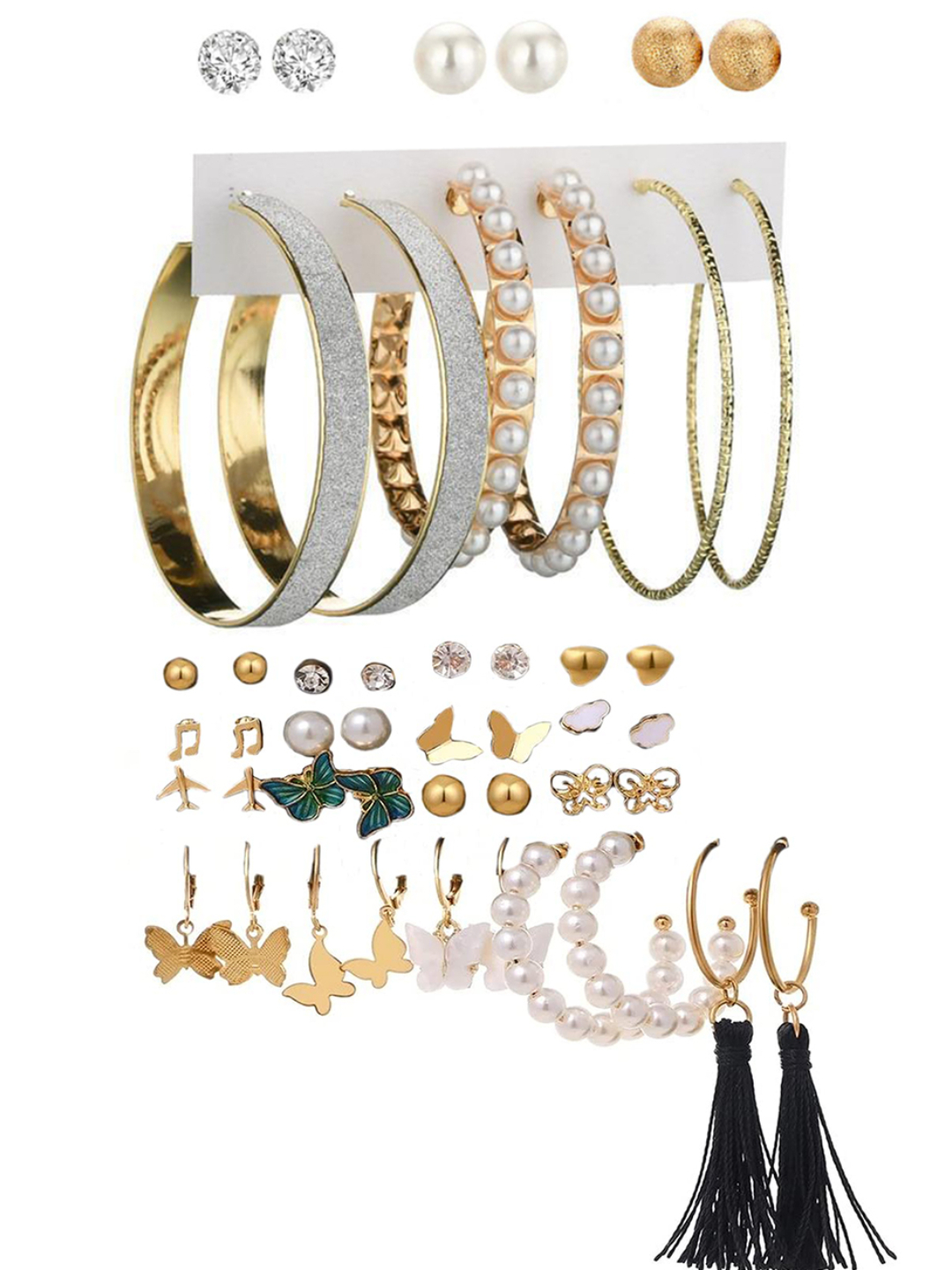YouBella Fashion Jewellery Gold Plated Ear rings Combo of Earrings for Girls and Women (Style 1)