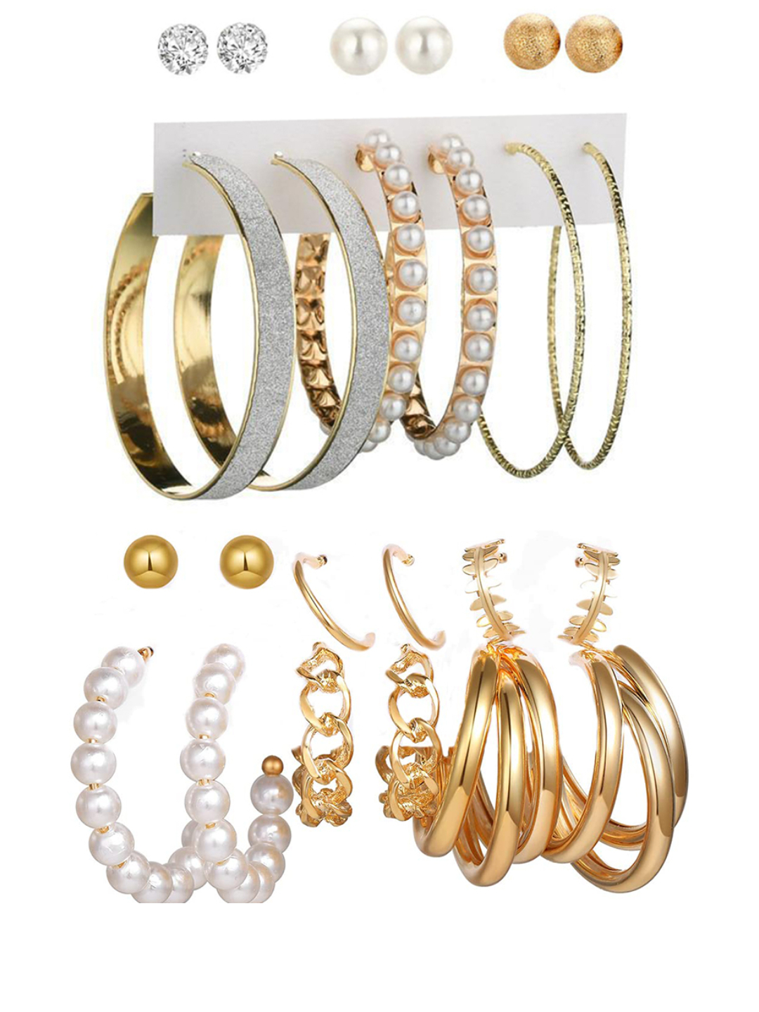 YouBella Fashion Jewellery Gold Plated Ear rings Combo of Earrings for Girls and Women (Style 3)