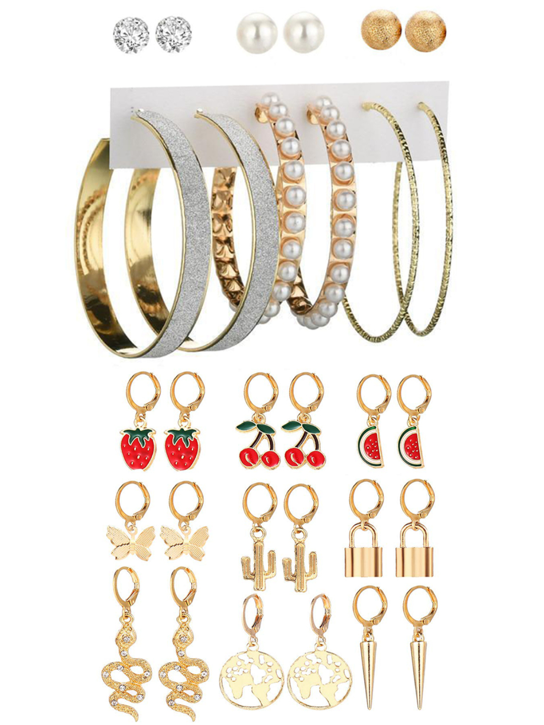 YouBella Fashion Jewellery Gold Plated Ear rings Combo of Earrings for Girls and Women (Style 4)