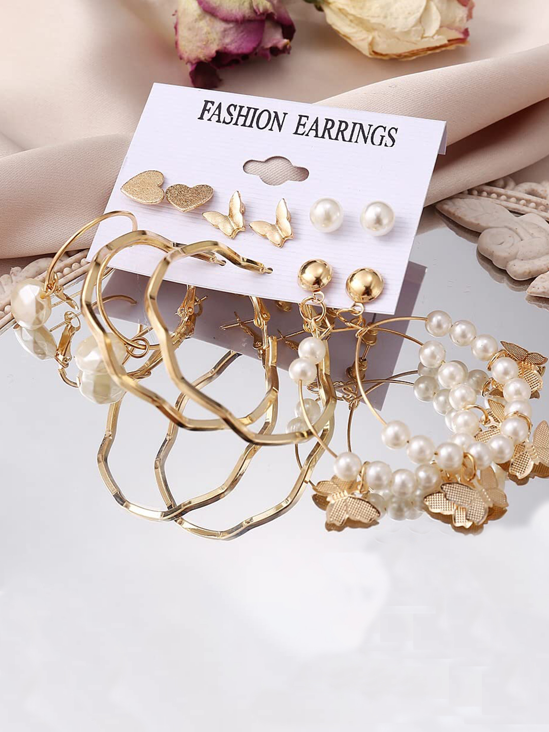YouBella Fashion Jewellery Gold Plated Ear rings Combo of Earrings for Girls and Women (Style 5)