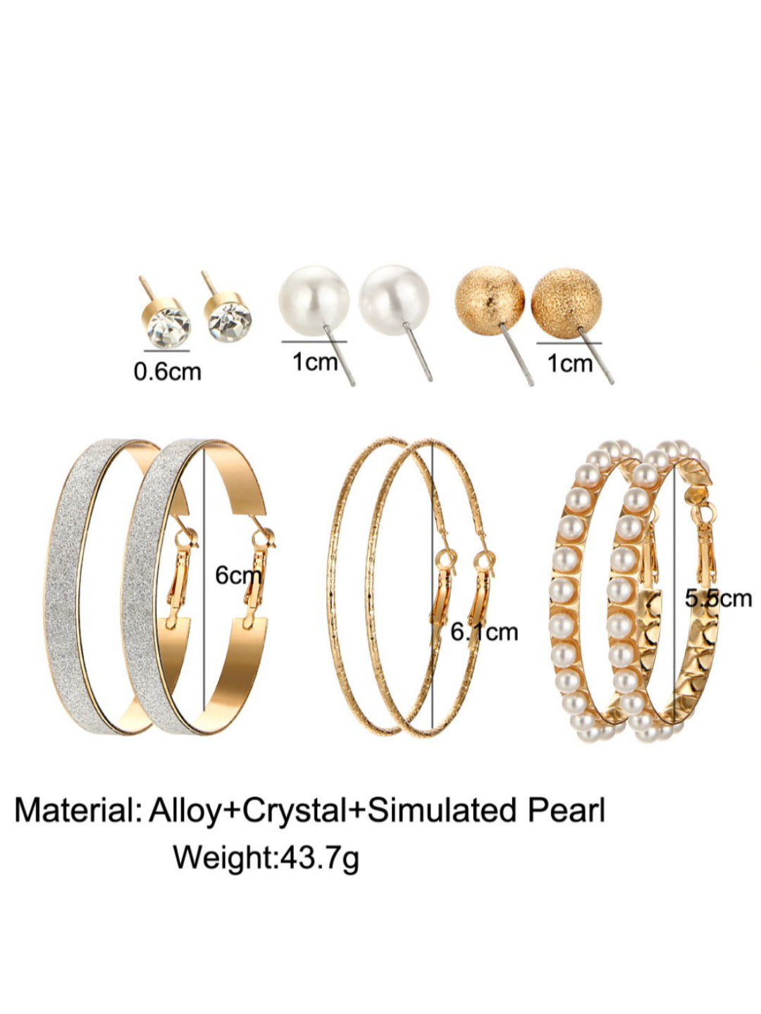 YouBella Fashion Jewellery Gold Plated Ear rings Combo of Earrings for Girls and Women (Style 1)