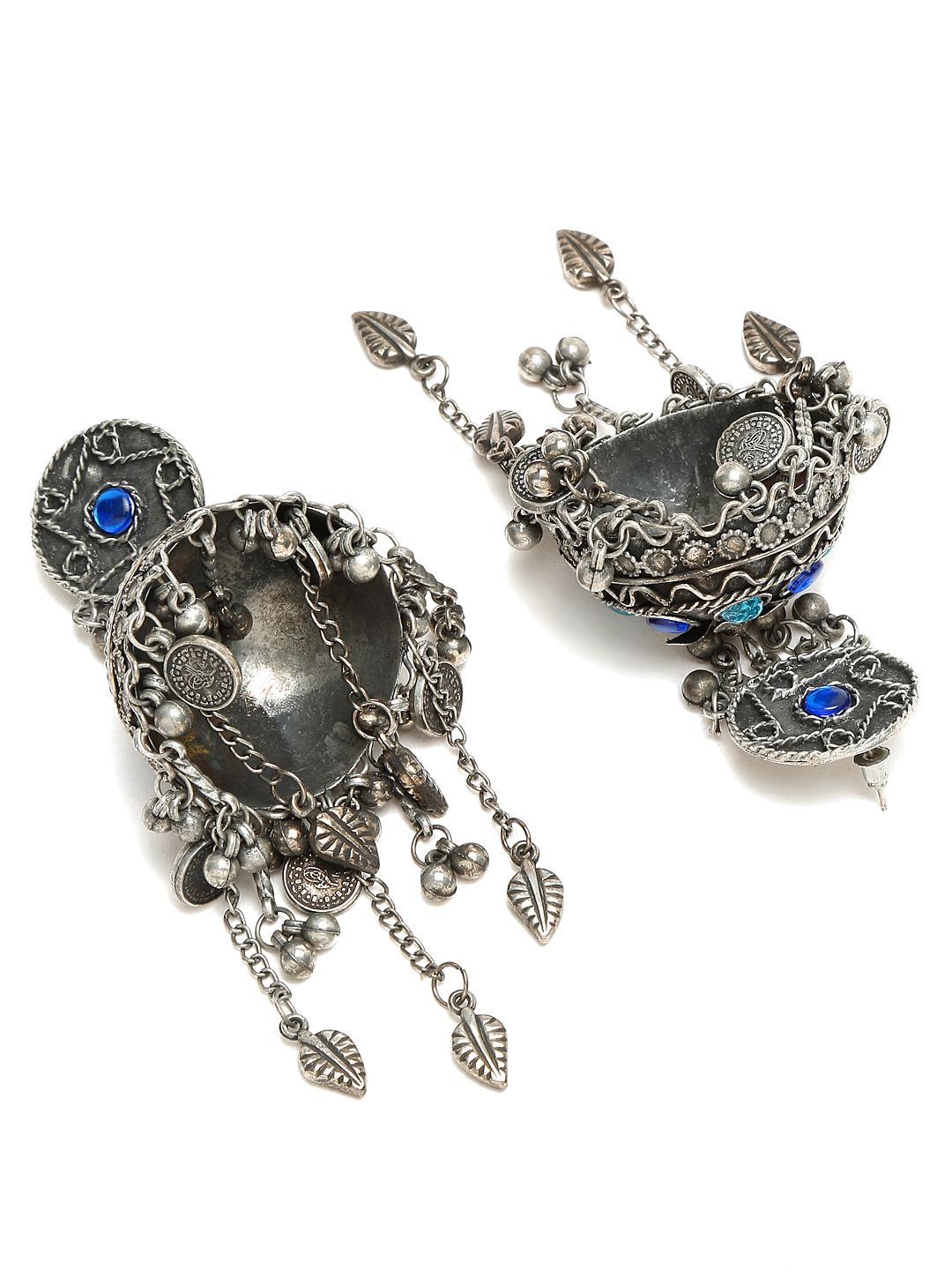 YouBella Jewellery Celebrity Inspired Oxidised Silver Big Size Jhumki Earrings for Girls and Women (Style 2)