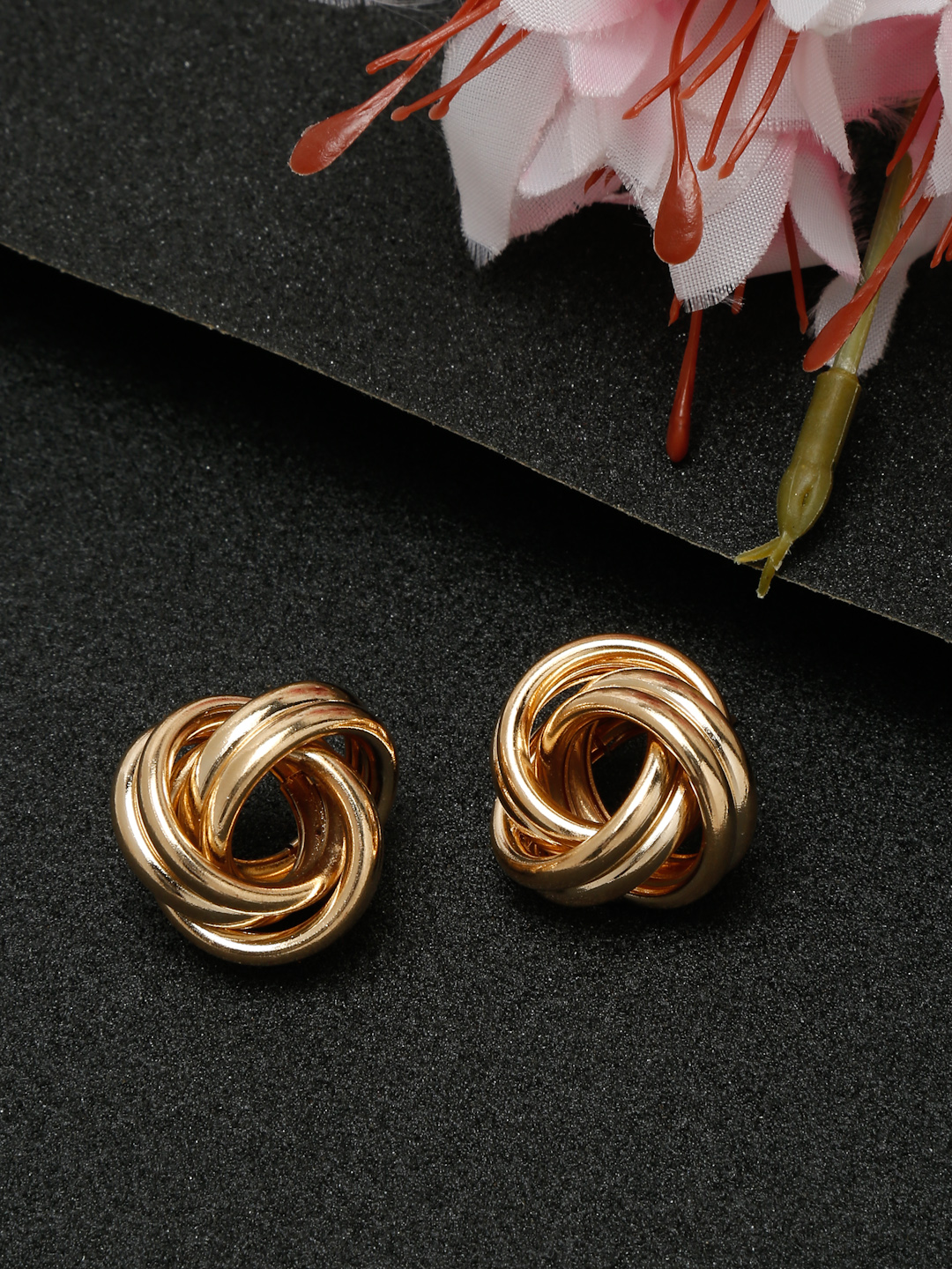 YouBella Jewellery Celebrity Inspired Gold Plated Stud Tops Earrings for Girls and Women (Style 1)