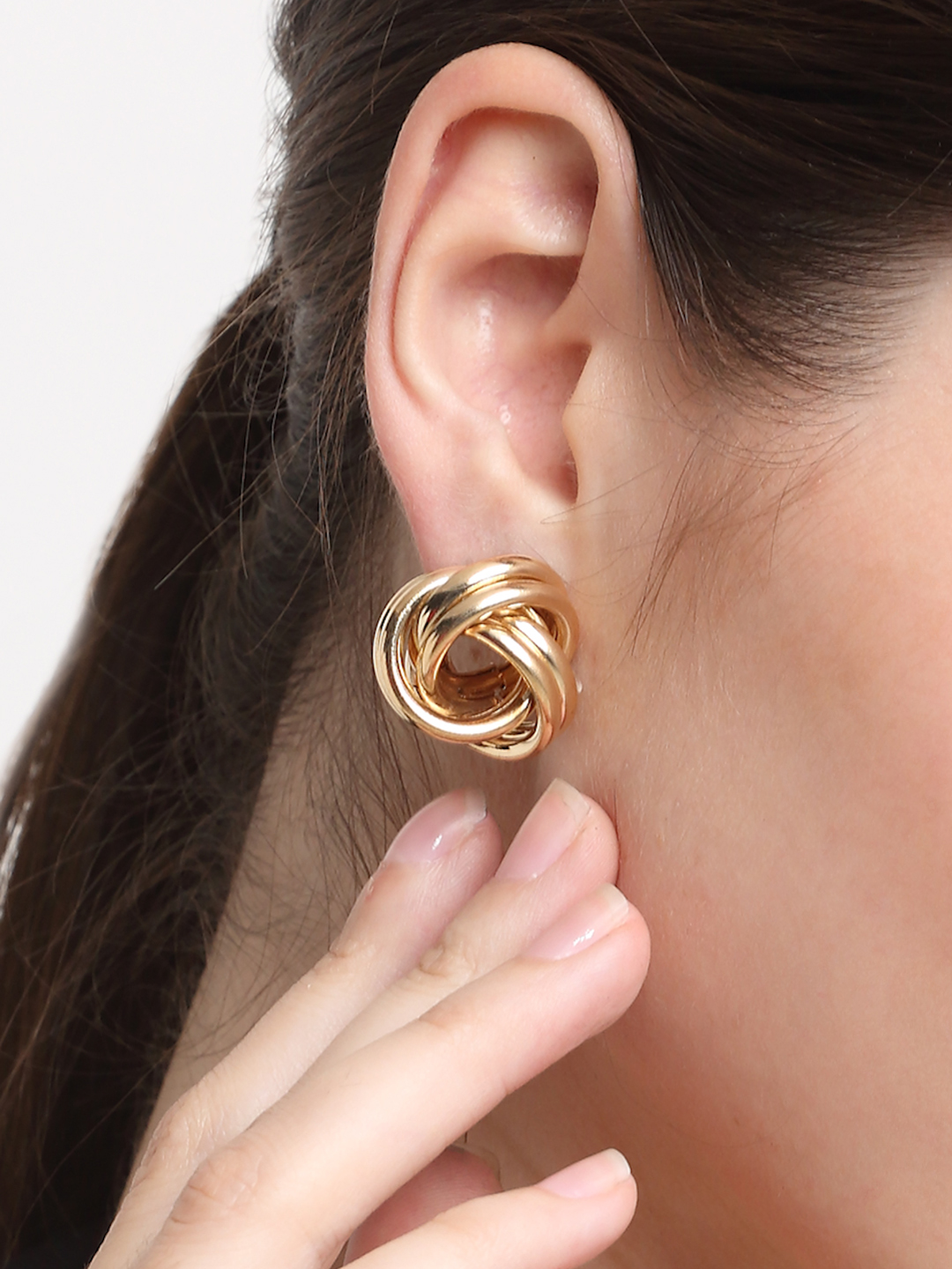 YouBella Jewellery Celebrity Inspired Gold Plated Stud Tops Earrings for Girls and Women (Style 1)