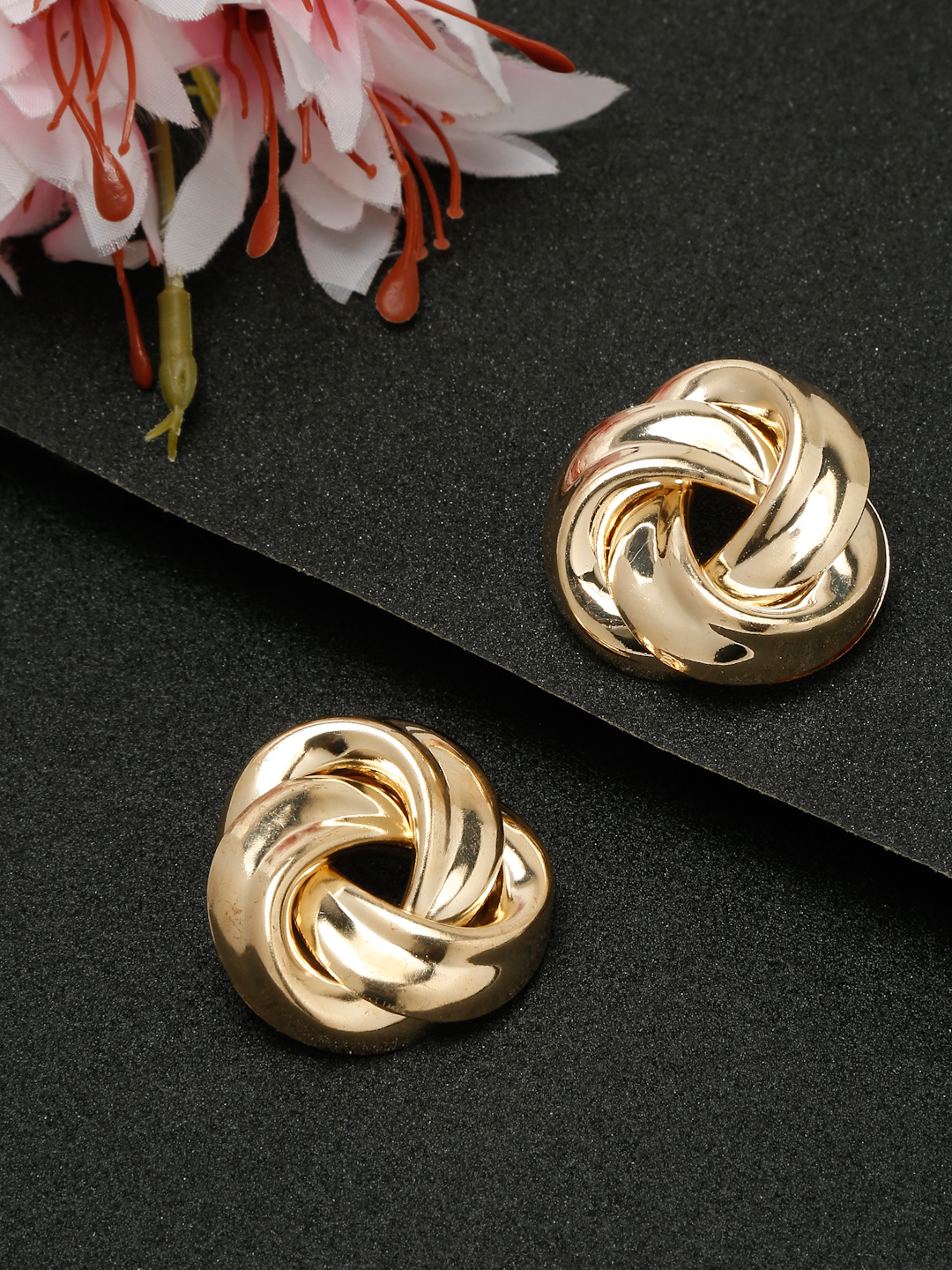 YouBella Jewellery Celebrity Inspired Gold Plated Stud Tops Earrings for Girls and Women (Style 2)