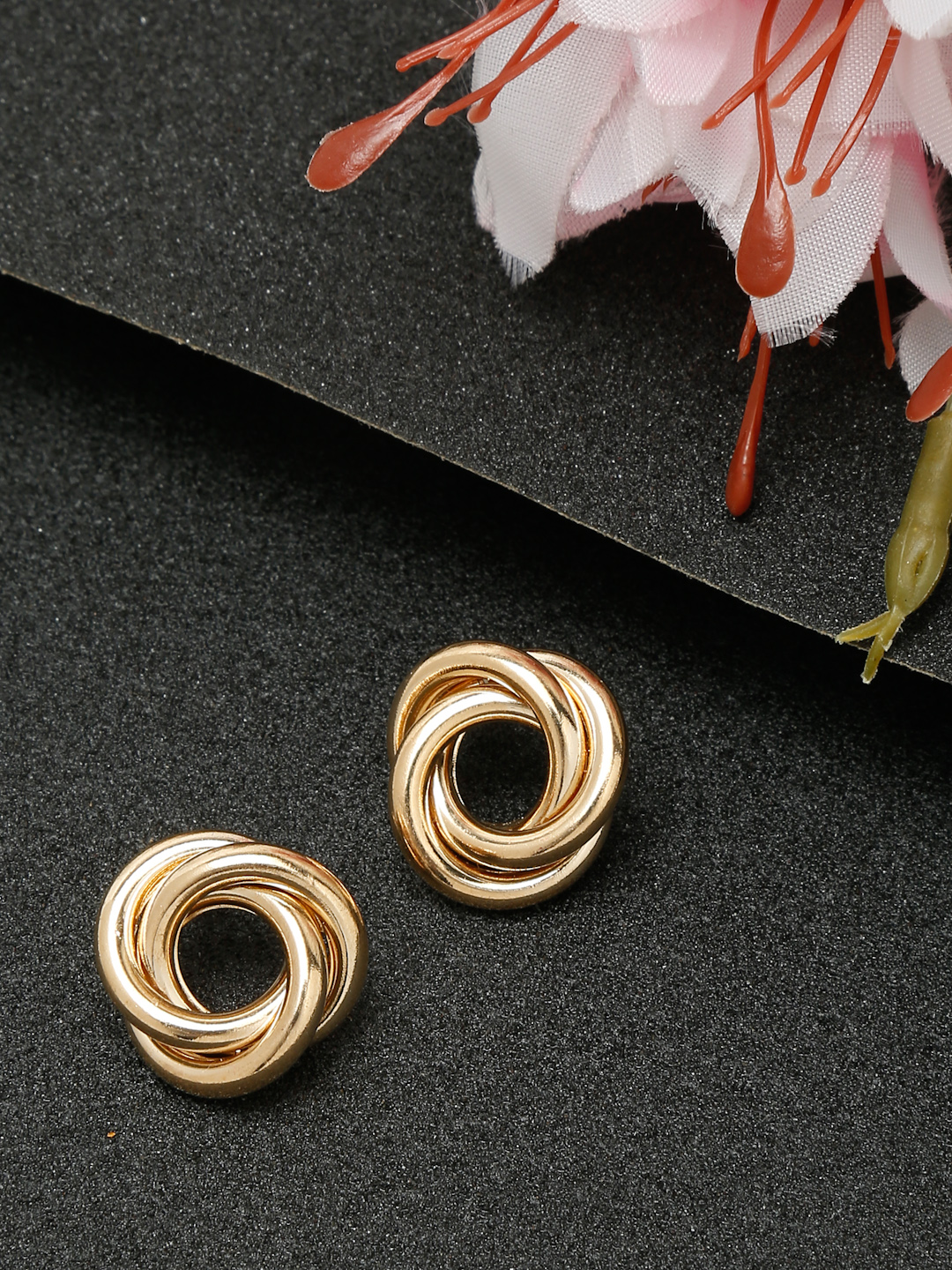 YouBella Jewellery Celebrity Inspired Gold Plated Stud Tops Earrings for Girls and Women (Style 3)