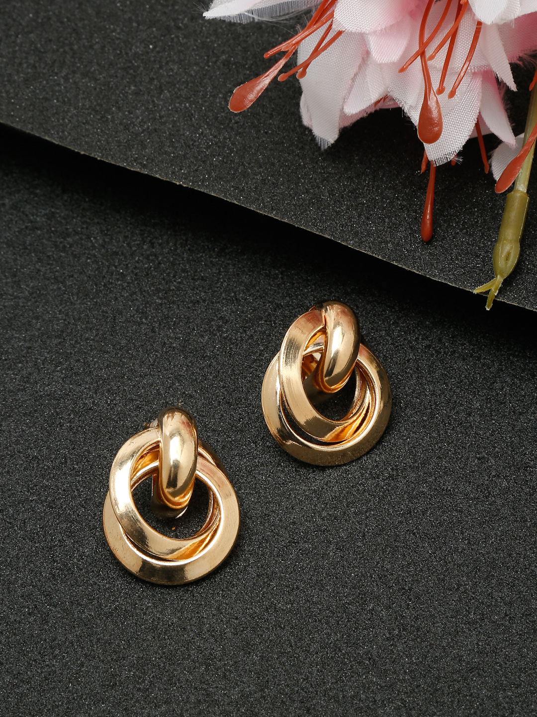 YouBella Jewellery Celebrity Inspired Gold Plated Stud Tops Earrings for Girls and Women (Style 4)