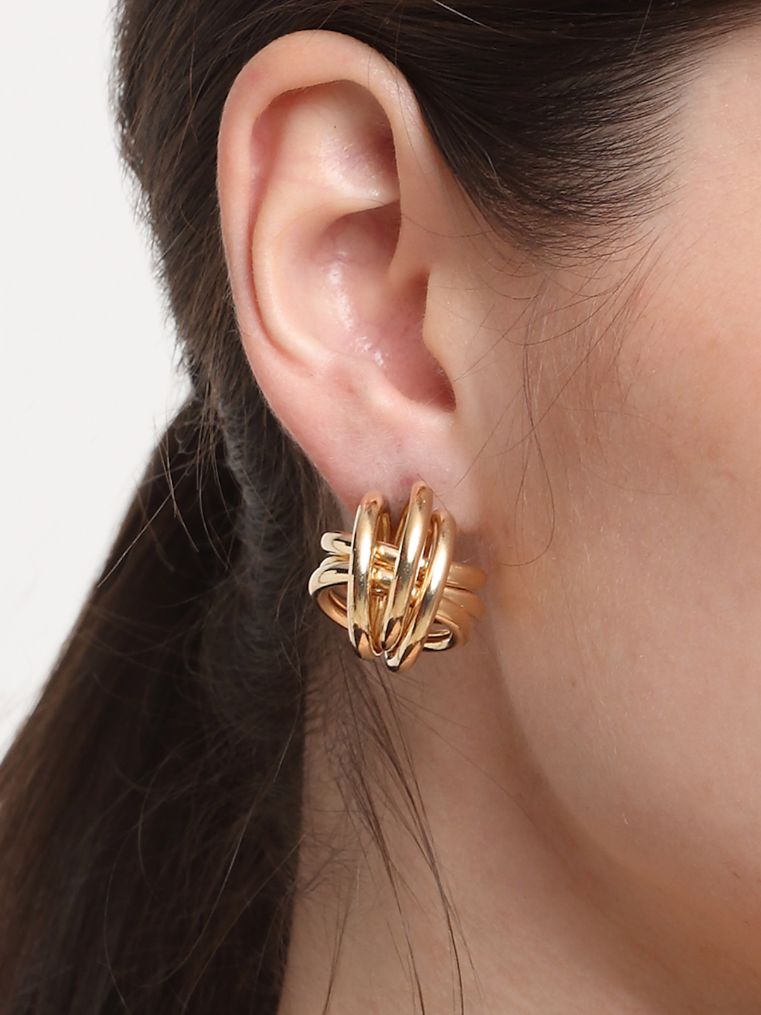 YouBella Jewellery Celebrity Inspired Gold Plated Stud Tops Earrings for Girls and Women (Style 7)