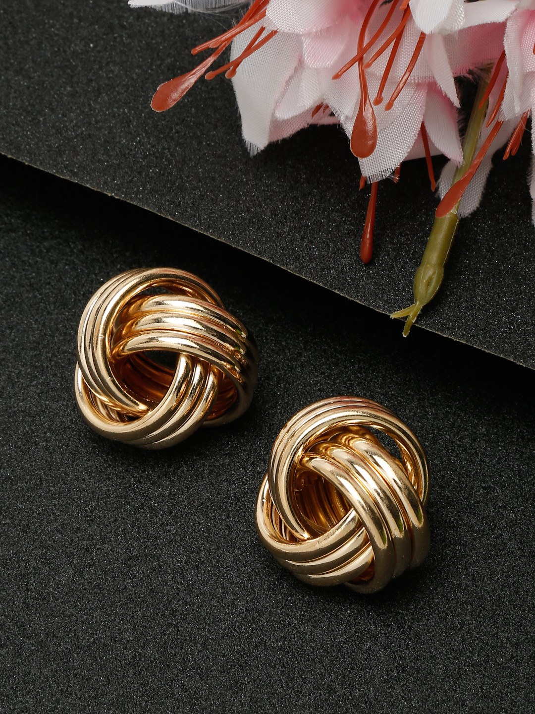 YouBella Jewellery Celebrity Inspired Gold Plated Stud Tops Earrings for Girls and Women (Style 8)