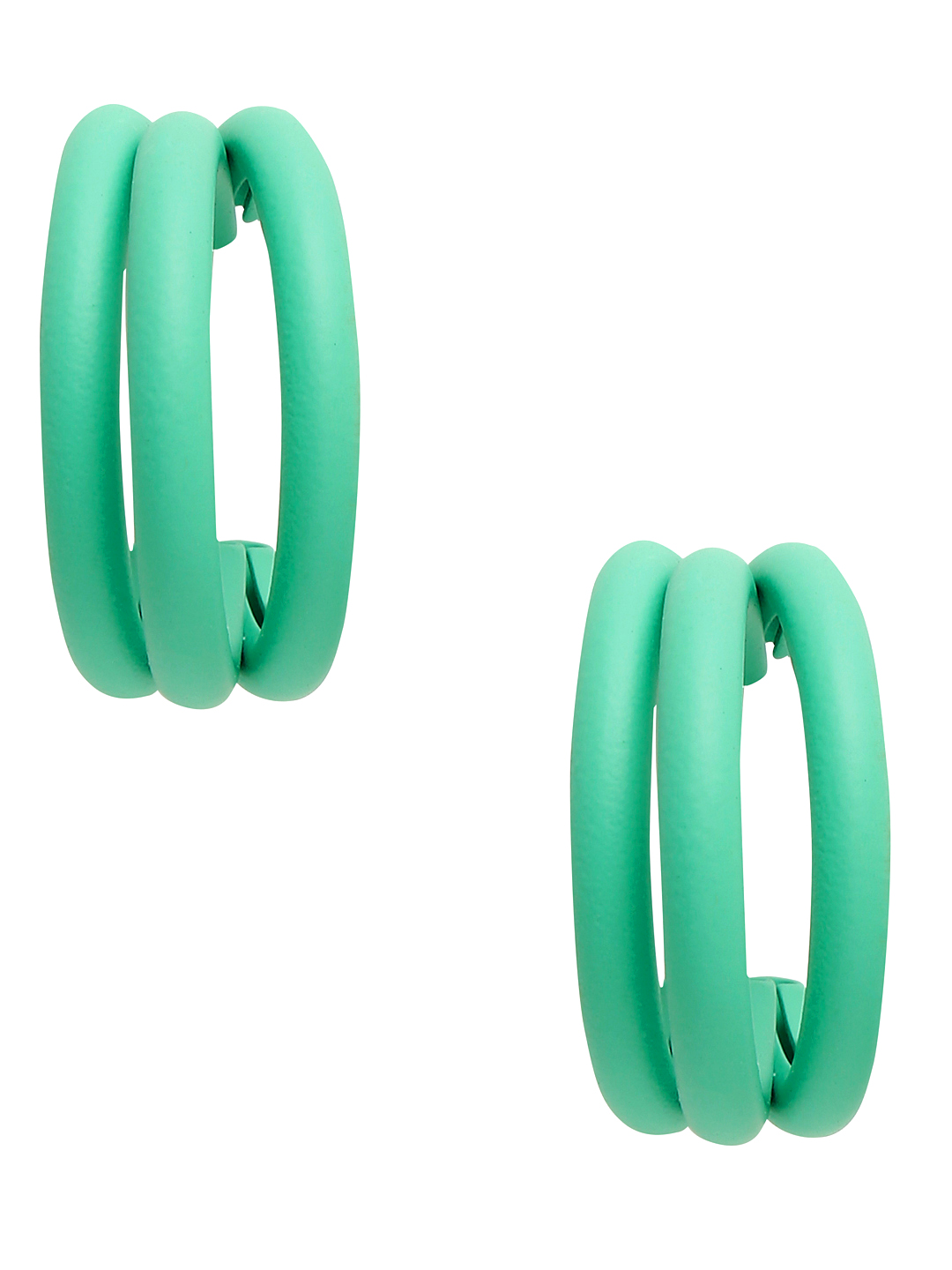 YouBella Jewellery Celebrity Inspired Black Huggie Earrings for Girls and Women (Green)