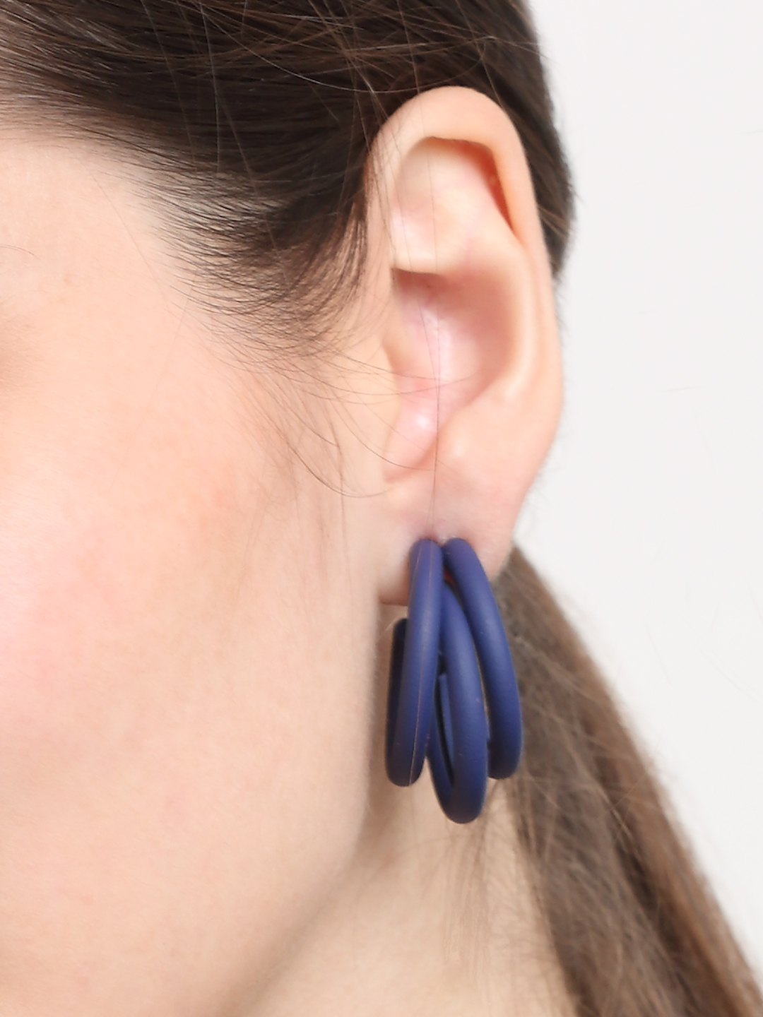 YouBella Jewellery Celebrity Inspired Black Huggie Earrings for Girls and Women (Blue)