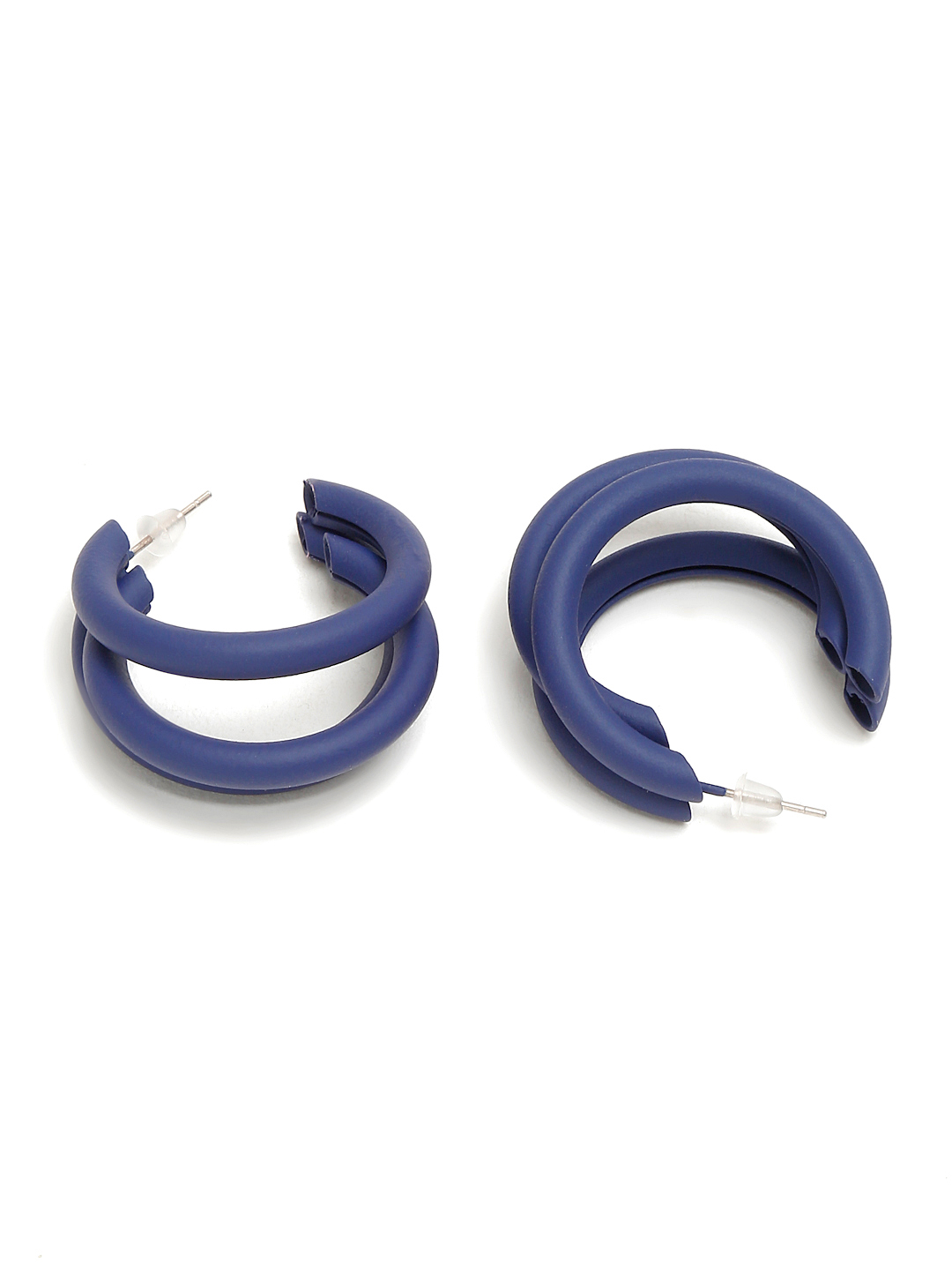 YouBella Jewellery Celebrity Inspired Black Huggie Earrings for Girls and Women (Blue)