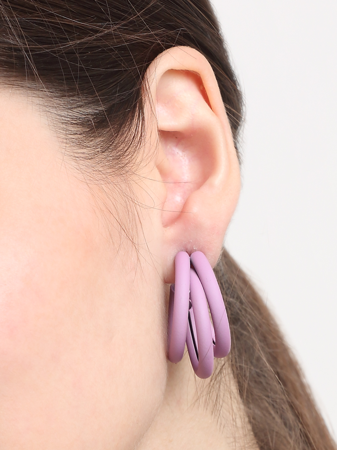 YouBella Jewellery Celebrity Inspired Black Huggie Earrings for Girls and Women (Purple)