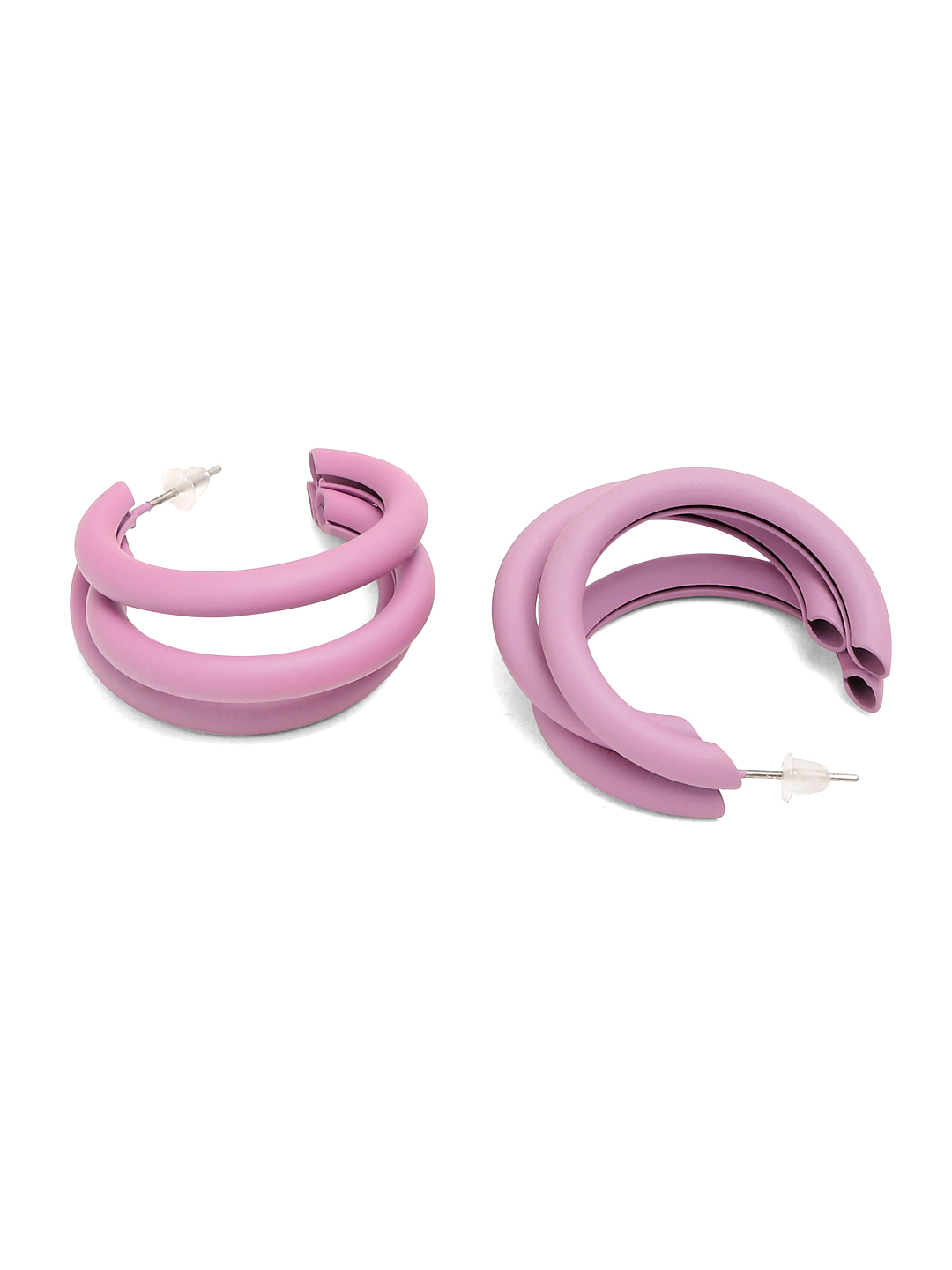YouBella Jewellery Celebrity Inspired Black Huggie Earrings for Girls and Women (Purple)