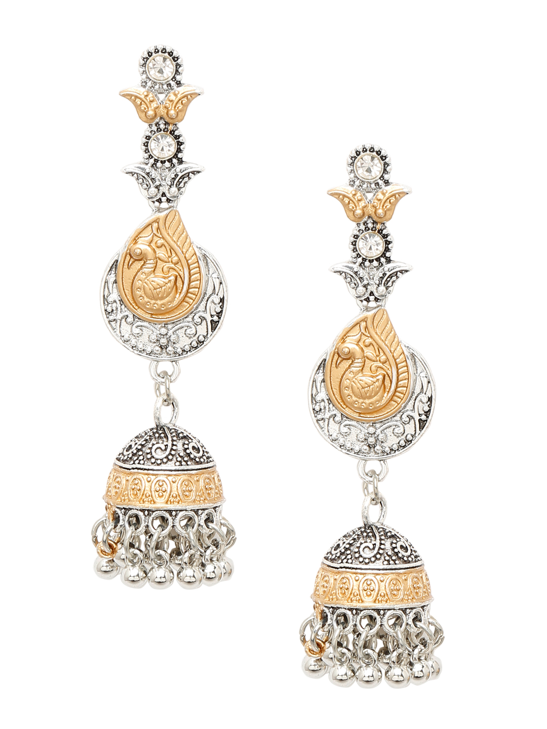 YouBella Jewellery Oxidised Silver Jhumka/Jhumki Earrings for Girls and Women (Silver) (Style 1)