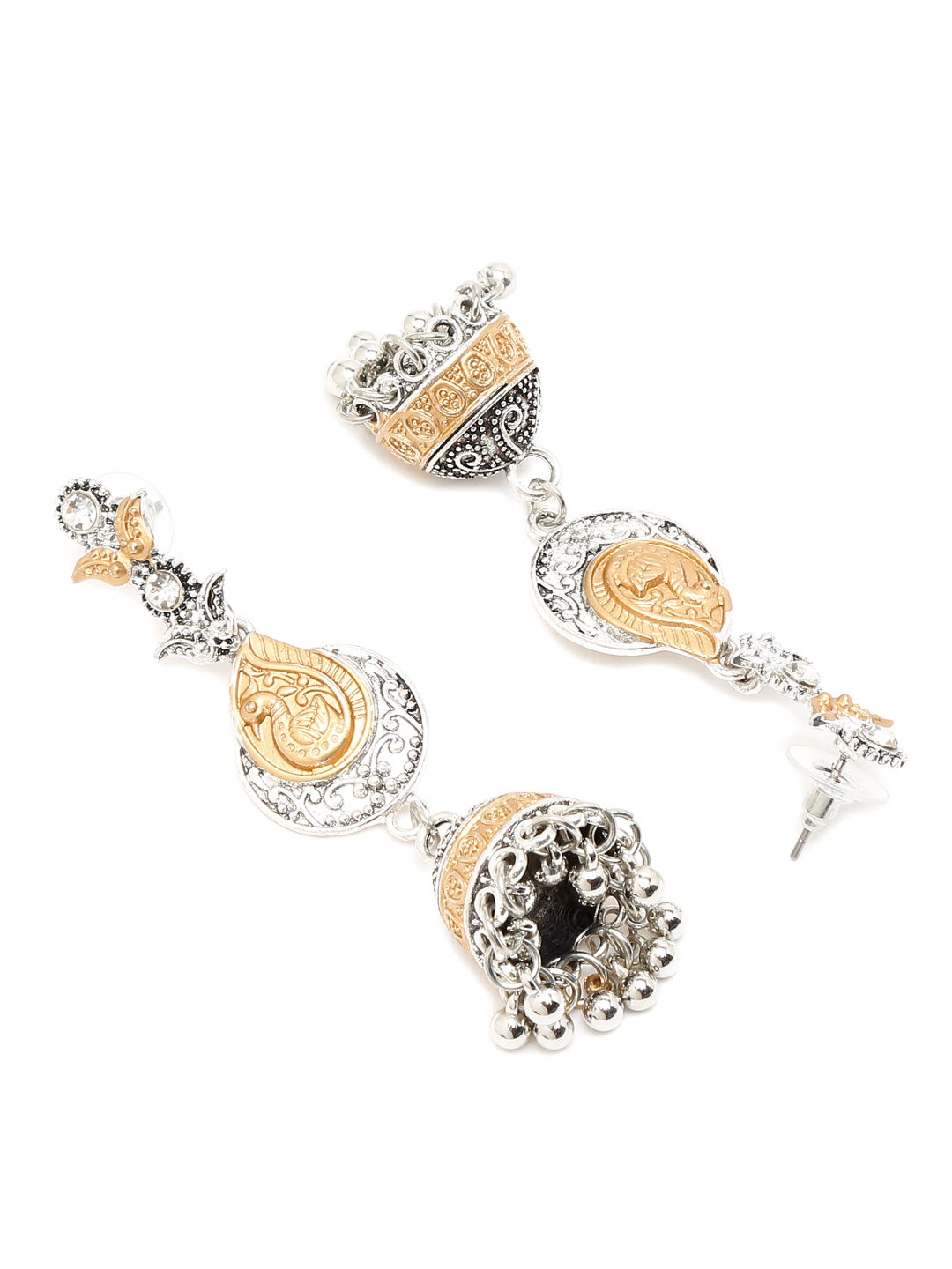 YouBella Jewellery Oxidised Silver Jhumka/Jhumki Earrings for Girls and Women (Silver) (Style 1)