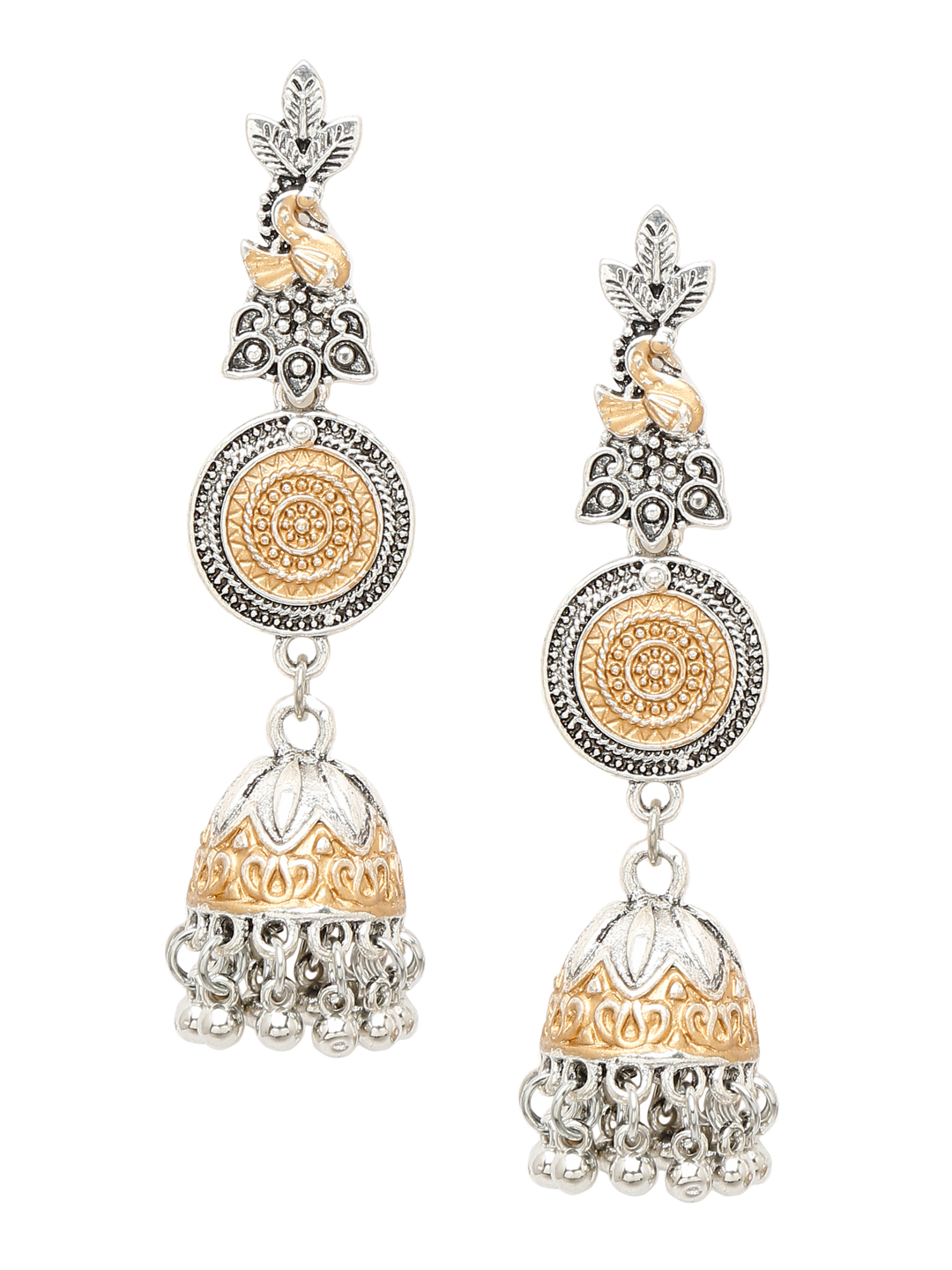 YouBella Jewellery Oxidised Silver Jhumka/Jhumki Earrings for Girls and Women (Silver) (Style 2)