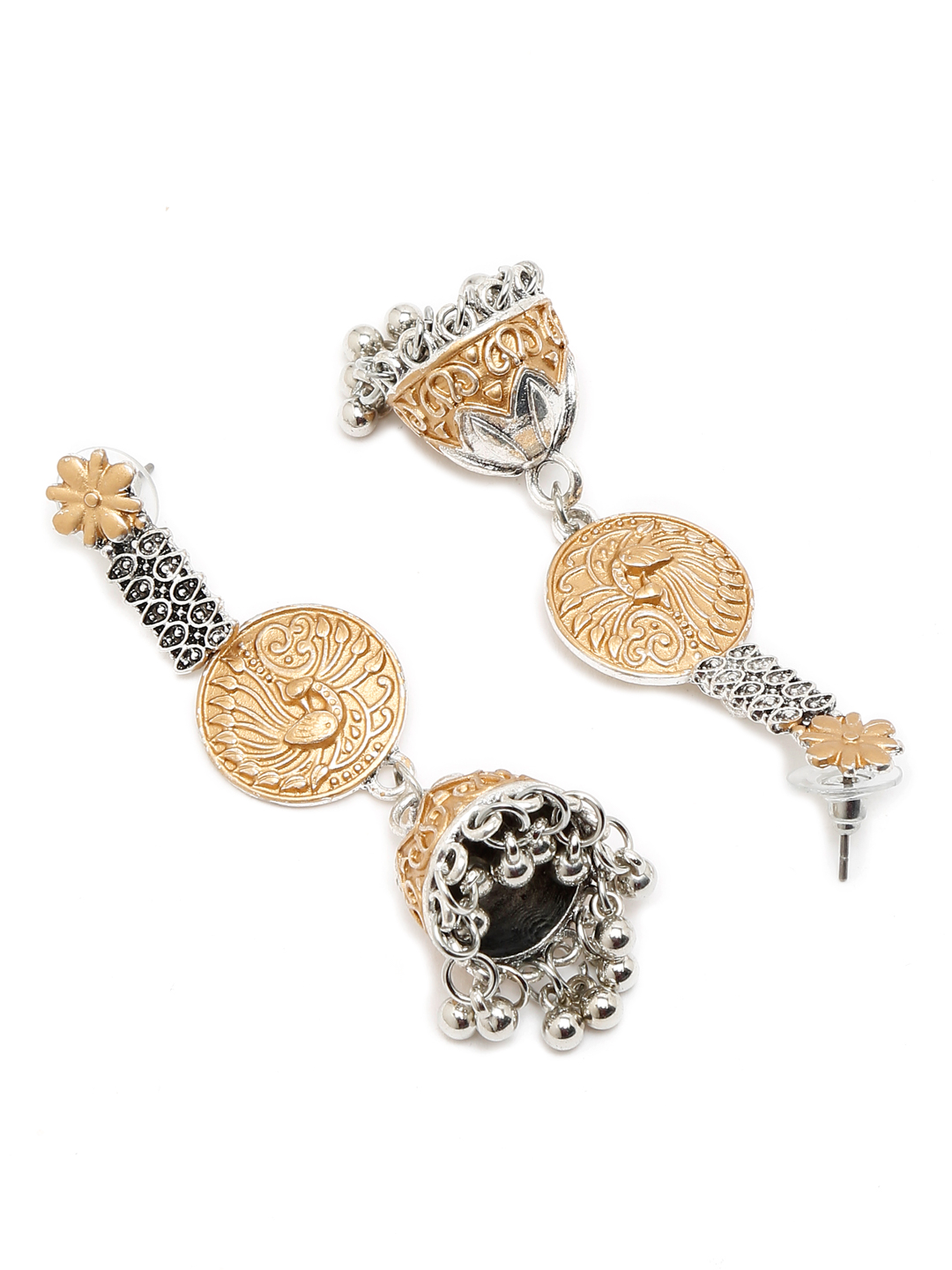 YouBella Jewellery Oxidised Silver Jhumka/Jhumki Earrings for Girls and Women (Silver) (Style 3)