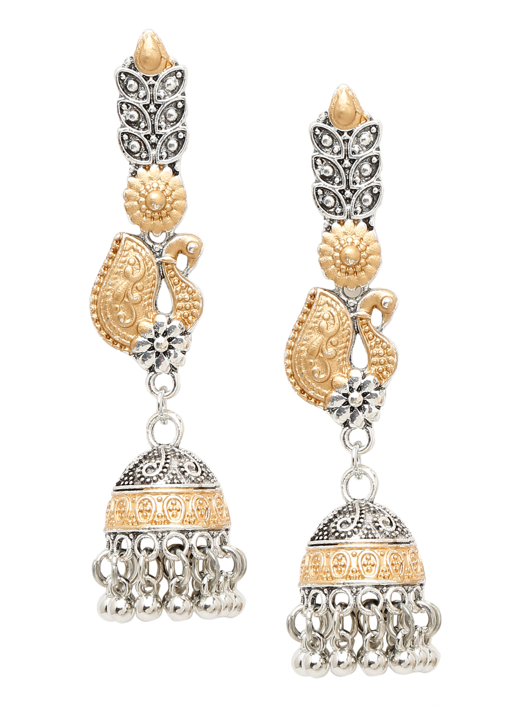 YouBella Jewellery Oxidised Silver Jhumka/Jhumki Earrings for Girls and Women (Silver) (Style 4)
