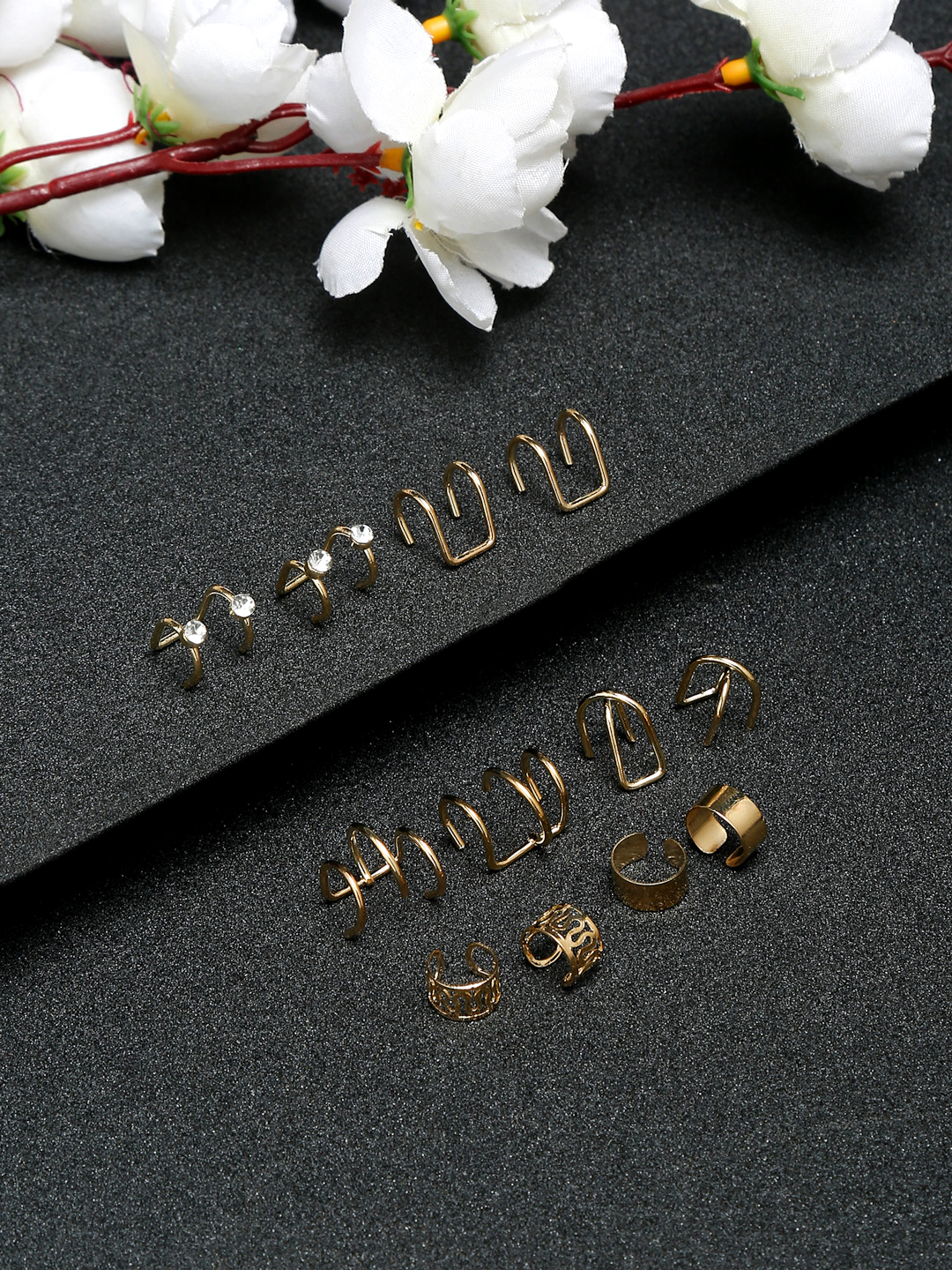 YouBella Jewellery Celebrity Inspired Earrings Combo for Girls and Women (Gold) (YBEAR_33350)