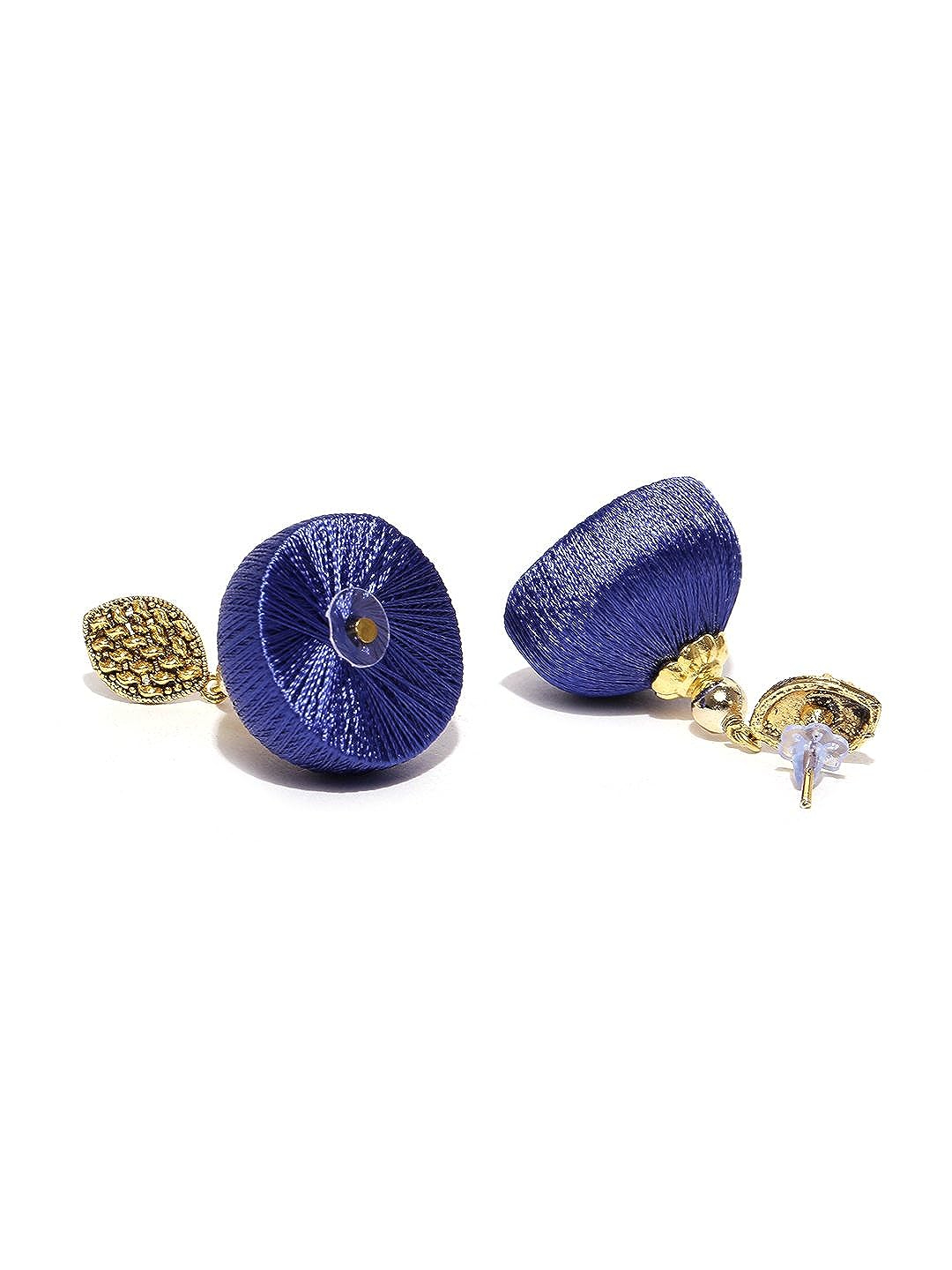 YouBella Stylish Fancy Jewellery Gold Plated Jewellery Set for Women (Blue) (YBEAR_MYN_46162)