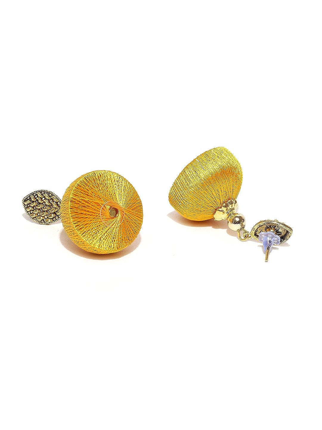 YouBella Stylish Fancy Jewellery Gold Plated Jewellery Set for Women (Yellow) (YBEAR_MYN_46163)