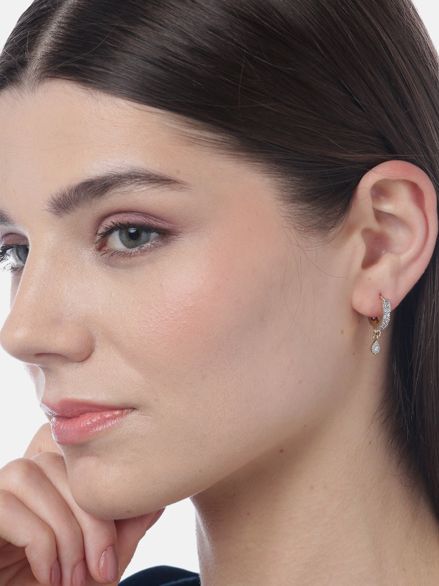YouBella Women Set of 3 Gold-Plated Stone-Studded Hoop Earrings
