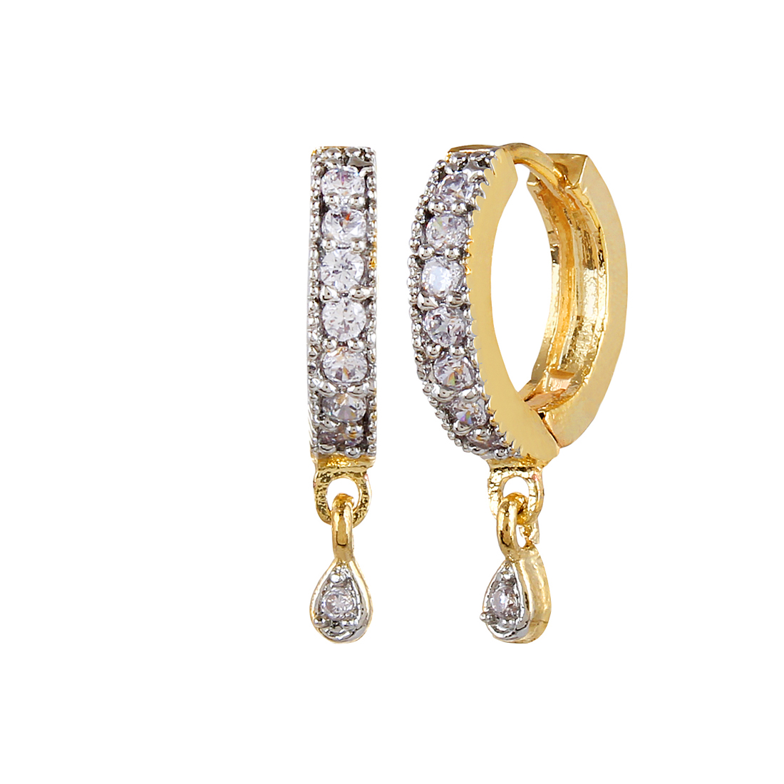 YouBella Stylish Party Wear Jewellery Gold Plated and American Diamond Studs Earrings for Women (Golden)(YBECB_08_FON)