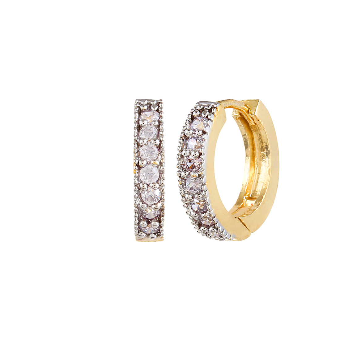YouBella Stylish Party Wear Jewellery Gold Plated and American Diamond Studs Earrings for Women (Golden)(YBECB_08_FON)