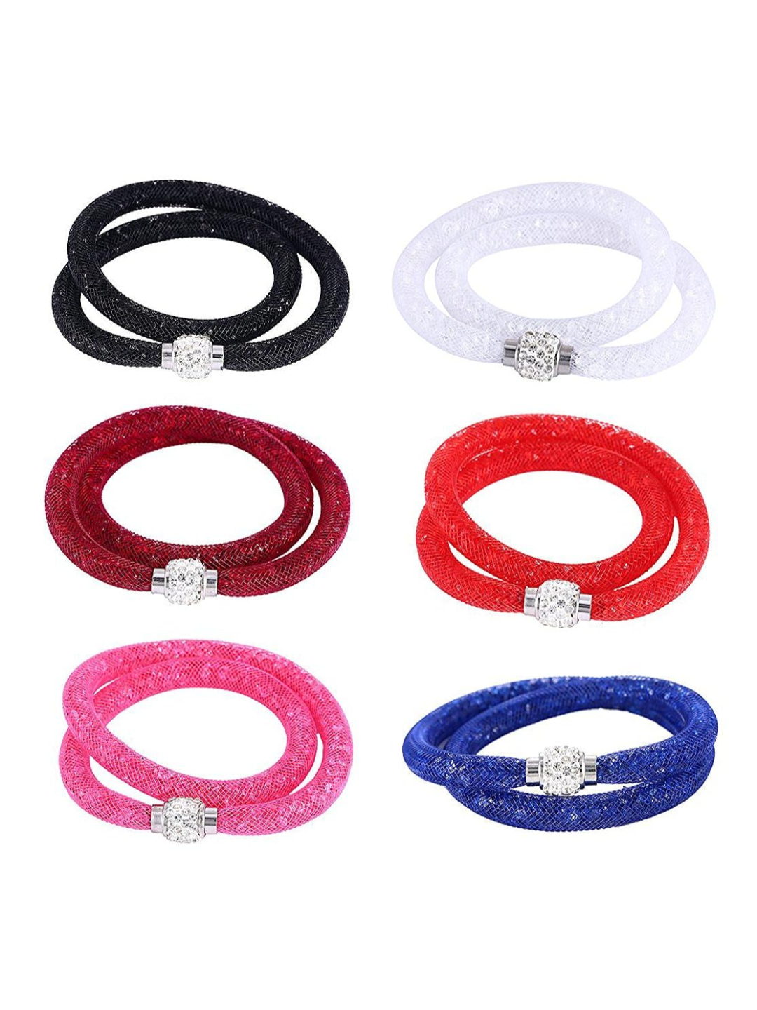 Youbella Multi Color Combo Of 6 Stardust Necklace Cum Bangle Bracelets For Women