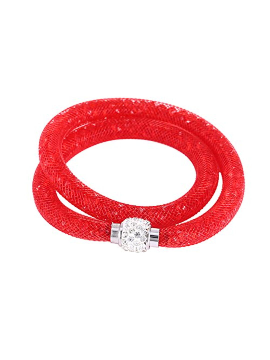 YouBella Jewellery Valentine Collection Combo of 3 Stardust Necklace Cum Bangle Bracelets for Girls and Women (White-Red-Blue)