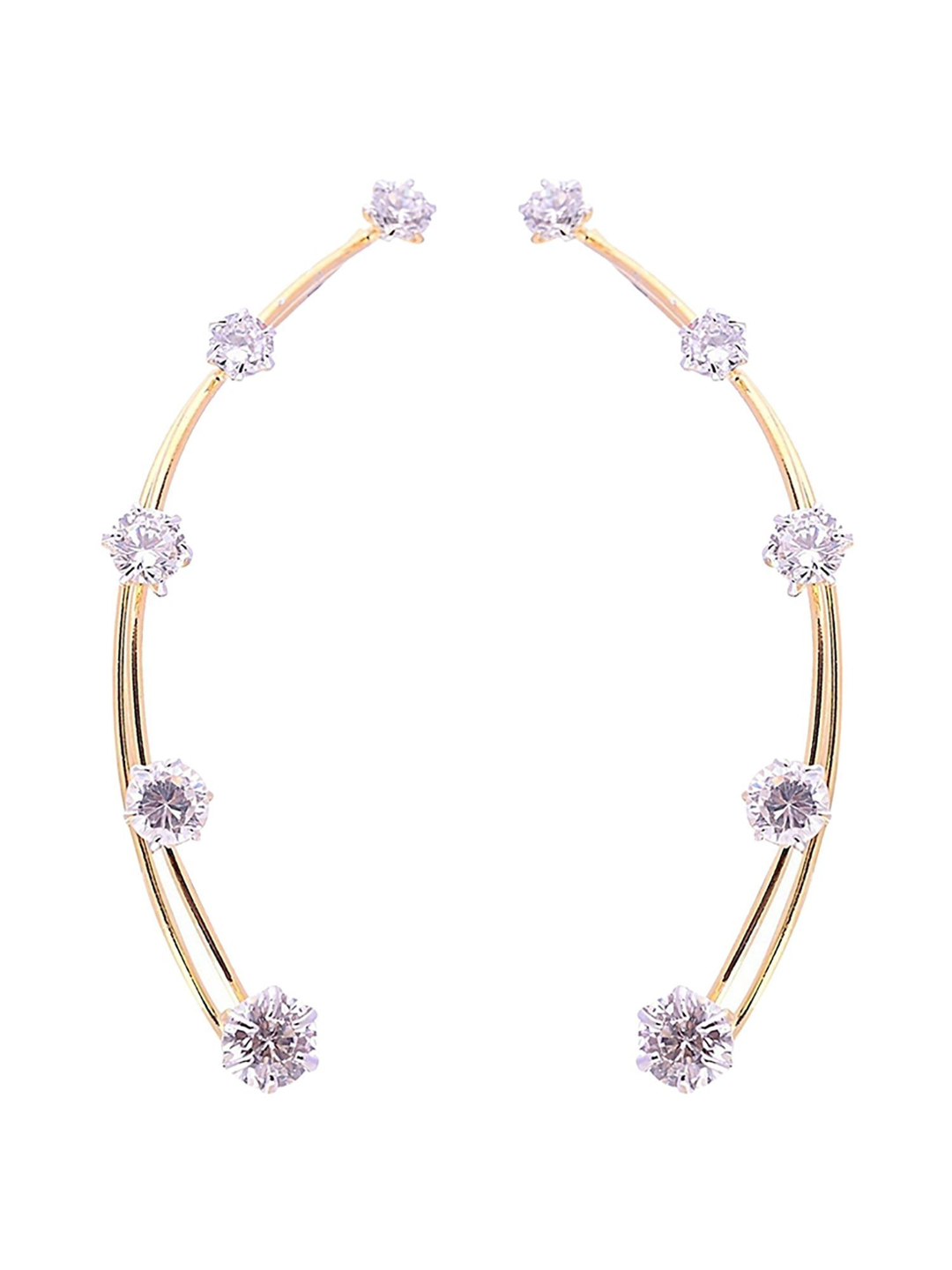 YouBella Gold Plated American Diamond Earcuffs