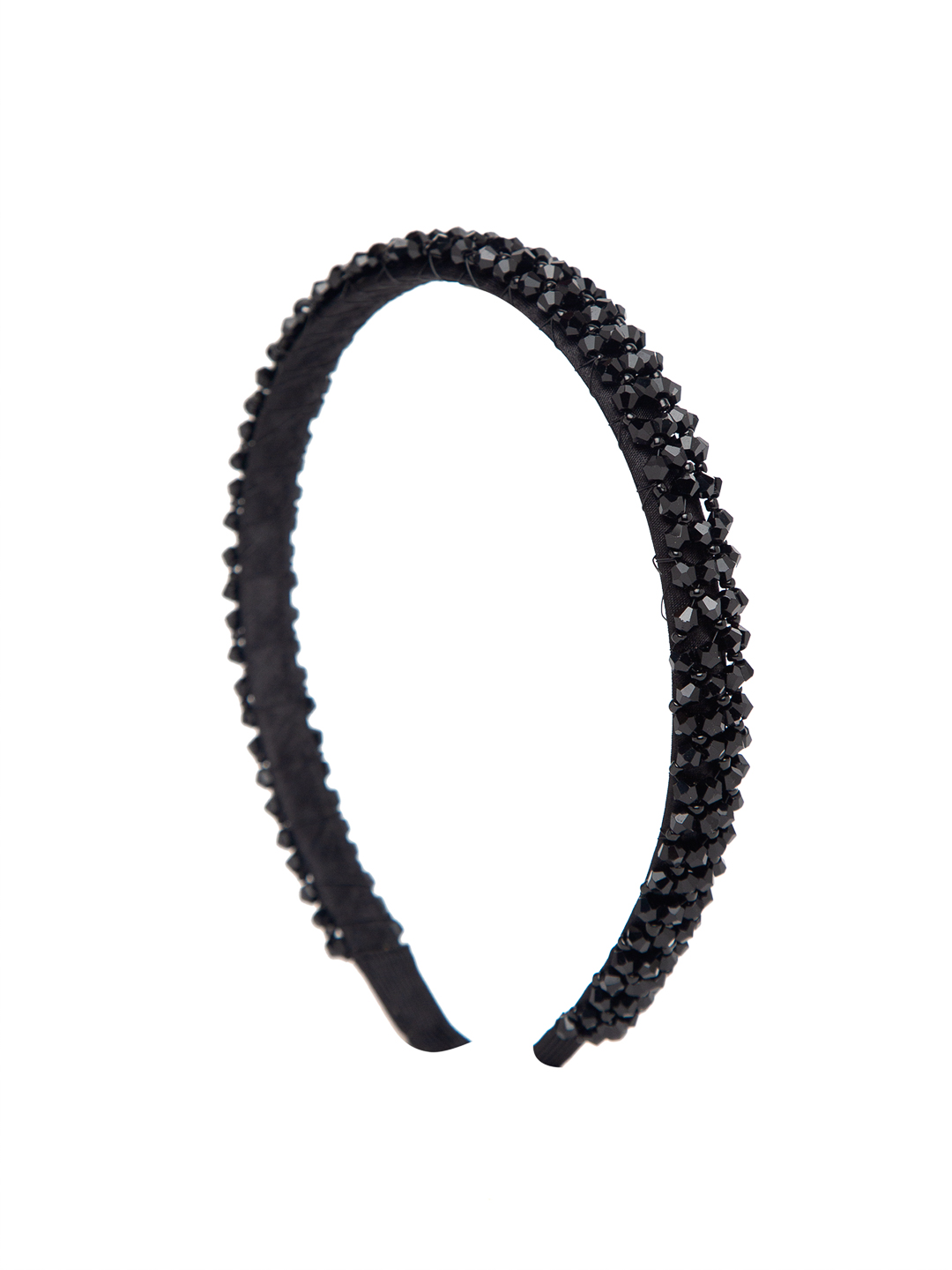 YouBella Hair Jewellery Crystal Studded Knot Shape Hair Band Head Band for Girls and Women (Black)