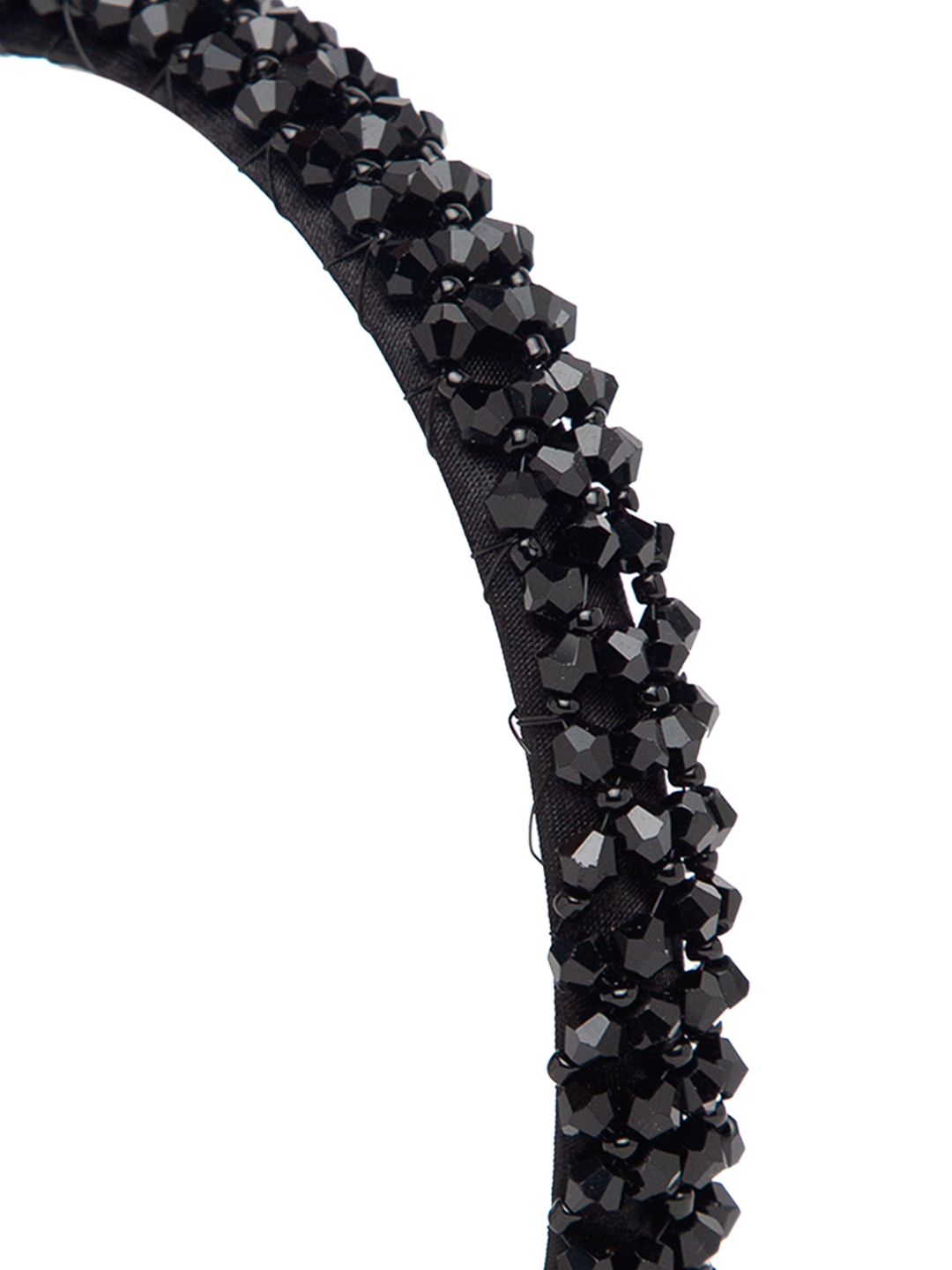 YouBella Hair Jewellery Crystal Studded Knot Shape Hair Band Head Band for Girls and Women (Black)