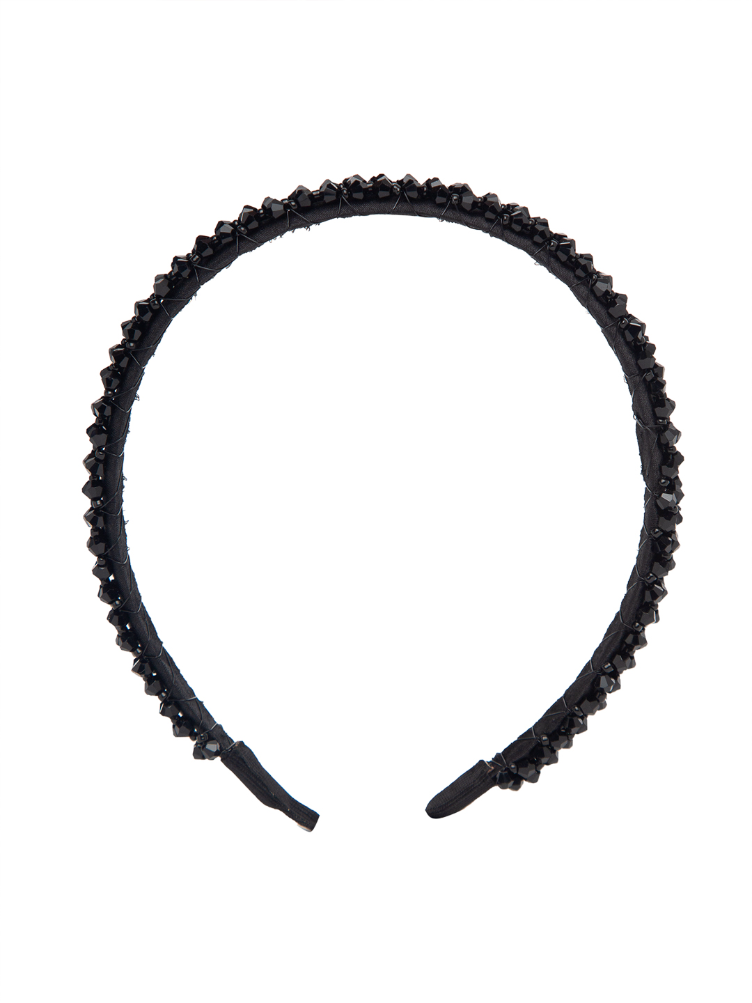 YouBella Hair Jewellery Crystal Studded Knot Shape Hair Band Head Band for Girls and Women (Black)