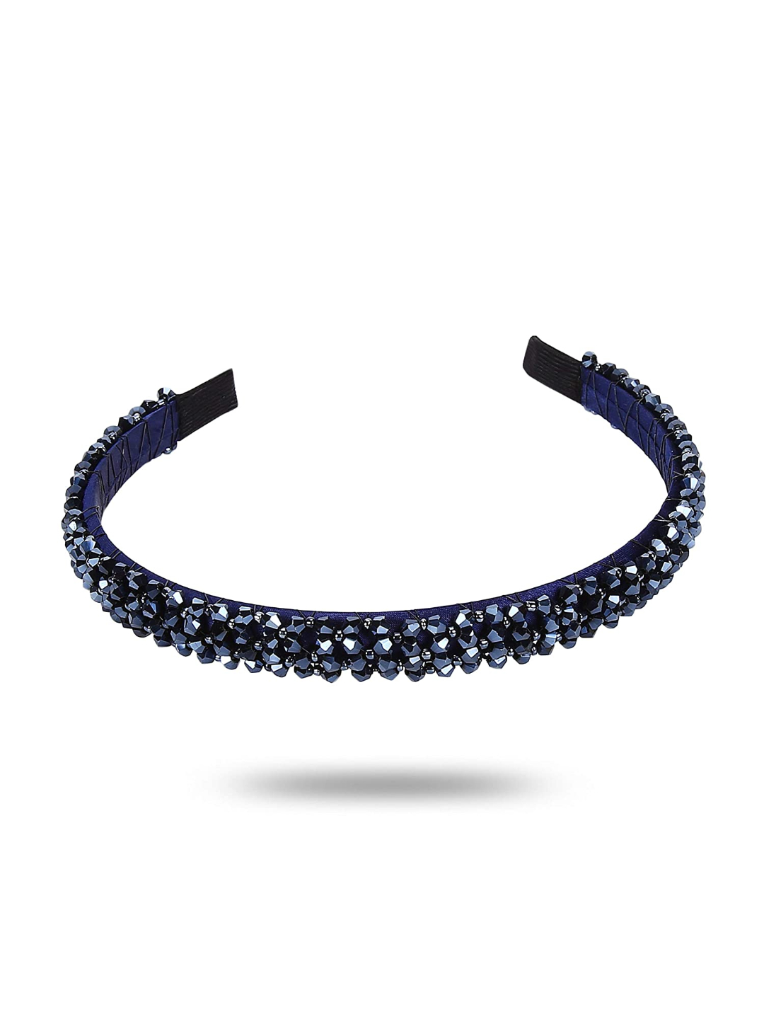 YouBella Hair Jewellery Crystal Studded Knot Shape Hair Band Head Band for Girls and Women (Blue)