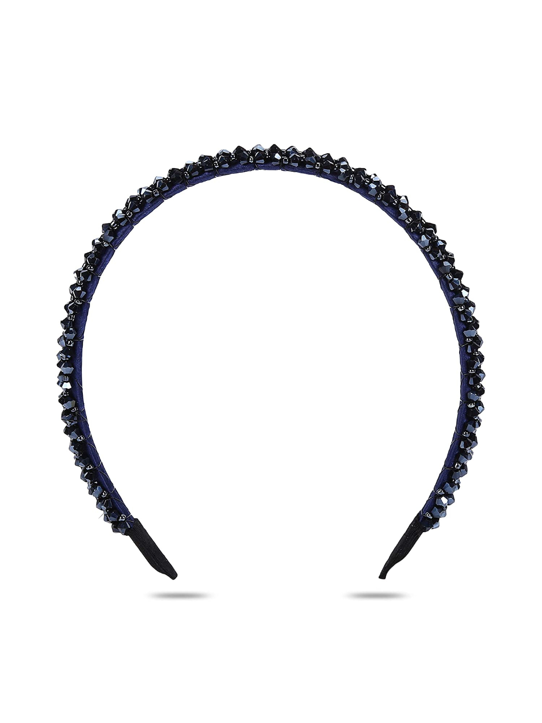 YouBella Hair Jewellery Crystal Studded Knot Shape Hair Band Head Band for Girls and Women (Blue)
