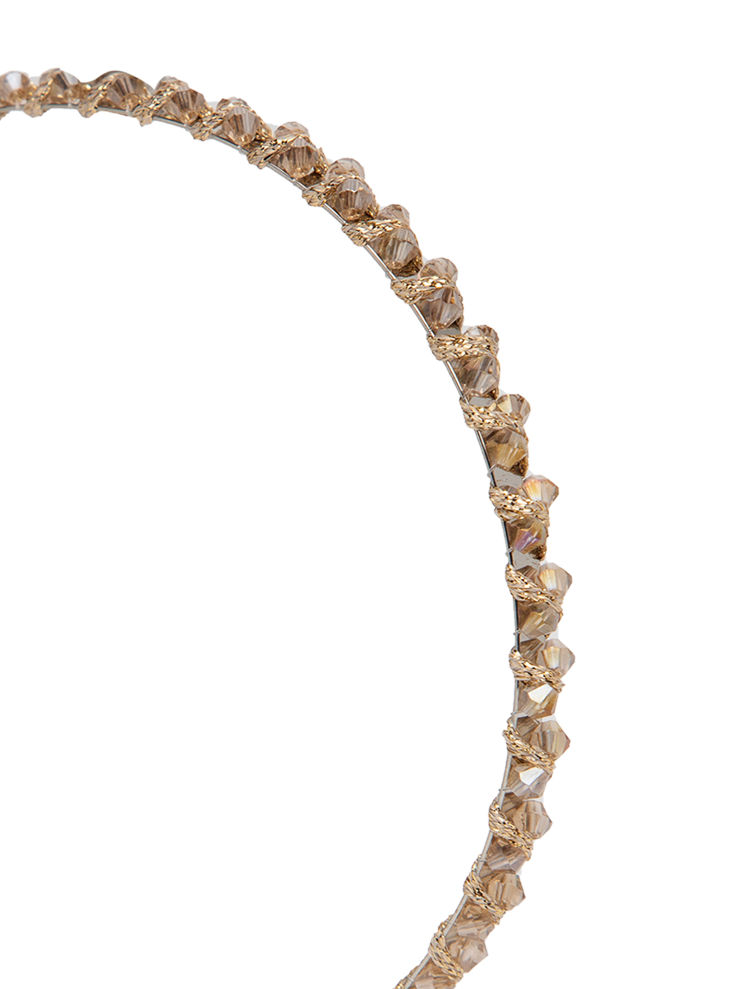 YouBella Hair Jewellery Crystal Studded Knot Shape Hair Band Head Band for Girls and Women (Brown)