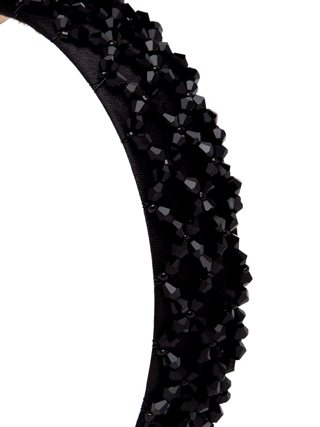 YouBella Hair Jewellery Crystal Studded Knot Shape Hair Band Head Band for Girls and Women (Black)
